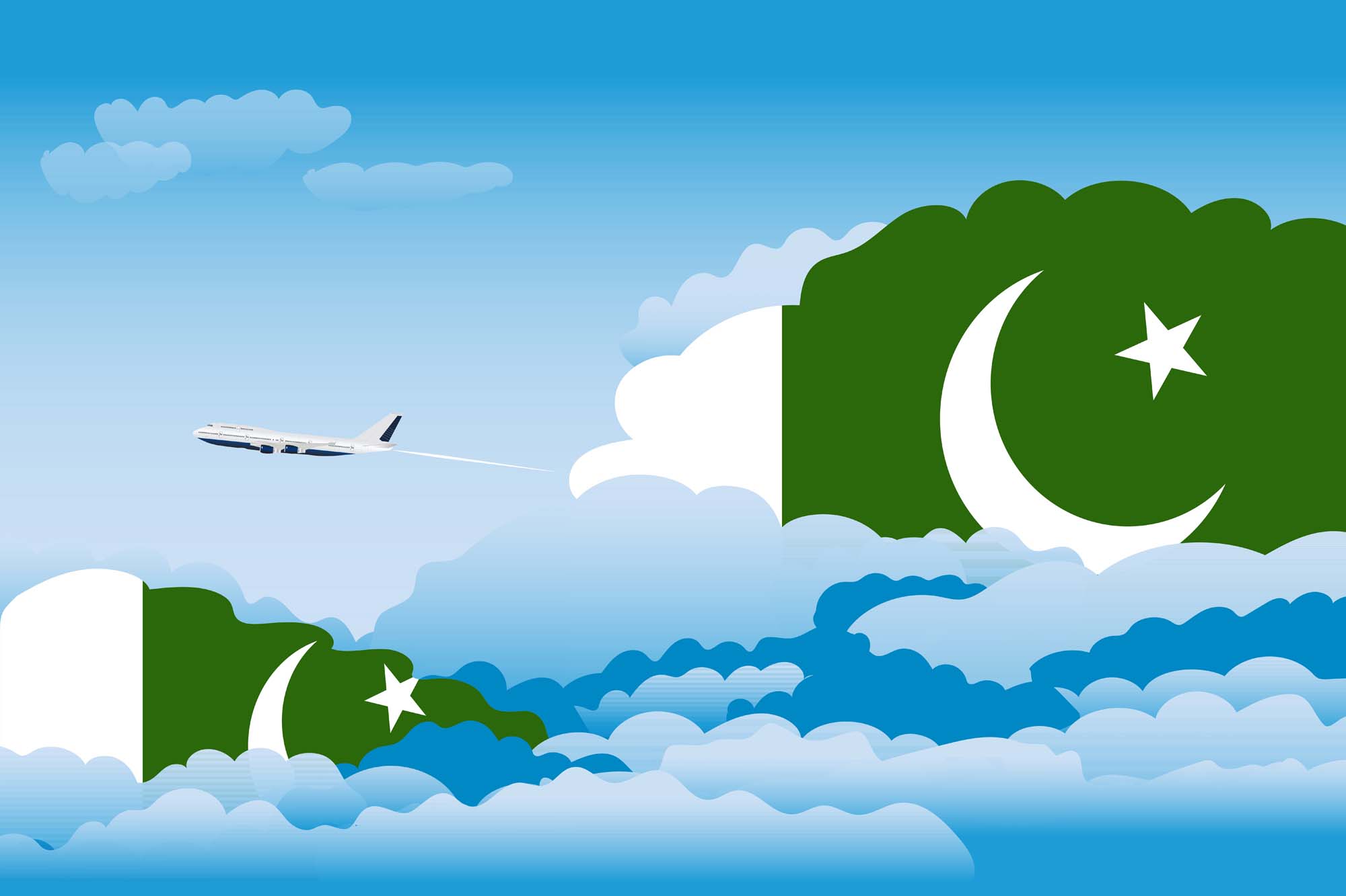 Pakistan Day Clouds Blanket Throw image 2