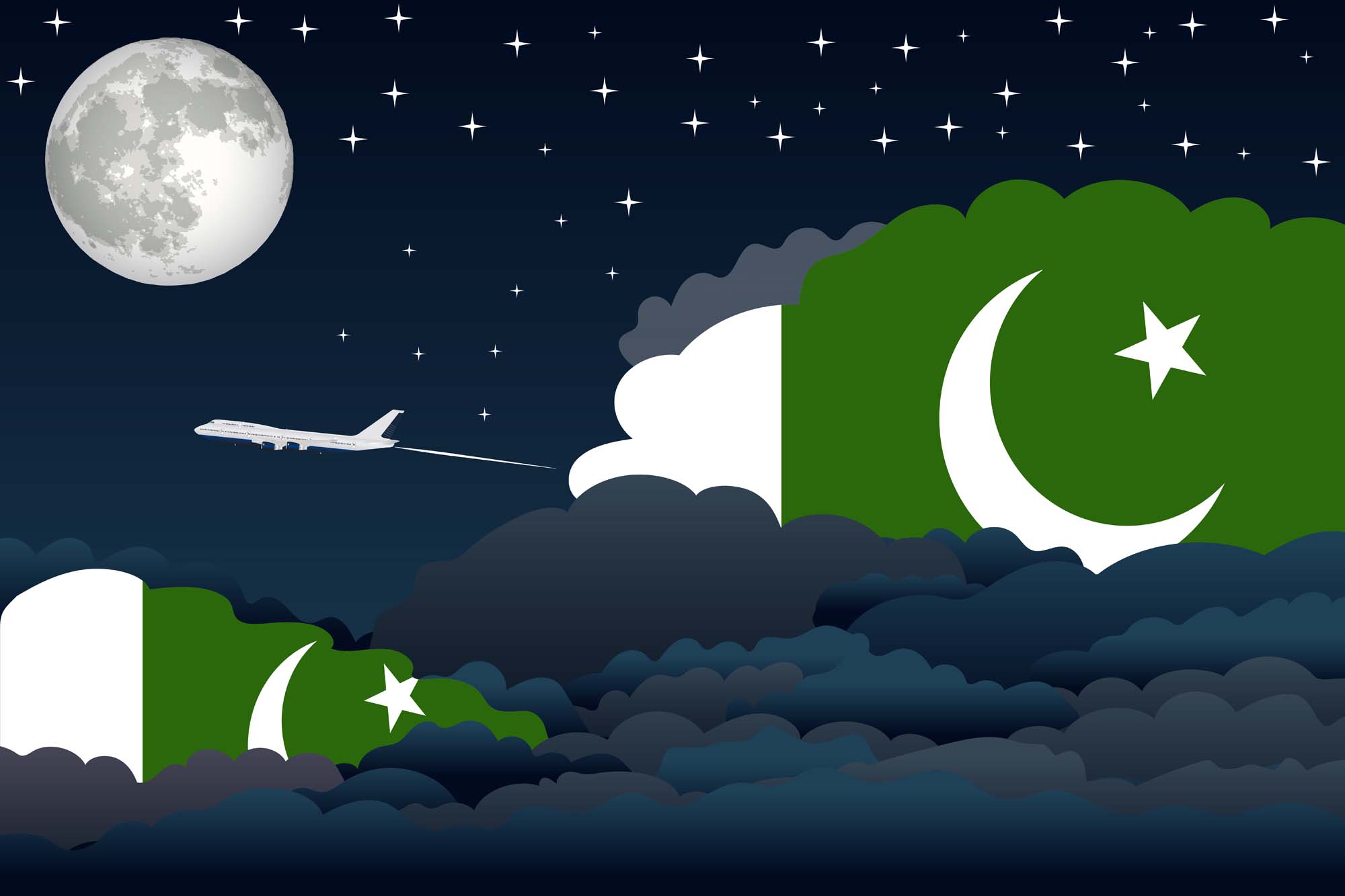 Pakistan Night Clouds Blanket Throw image 2