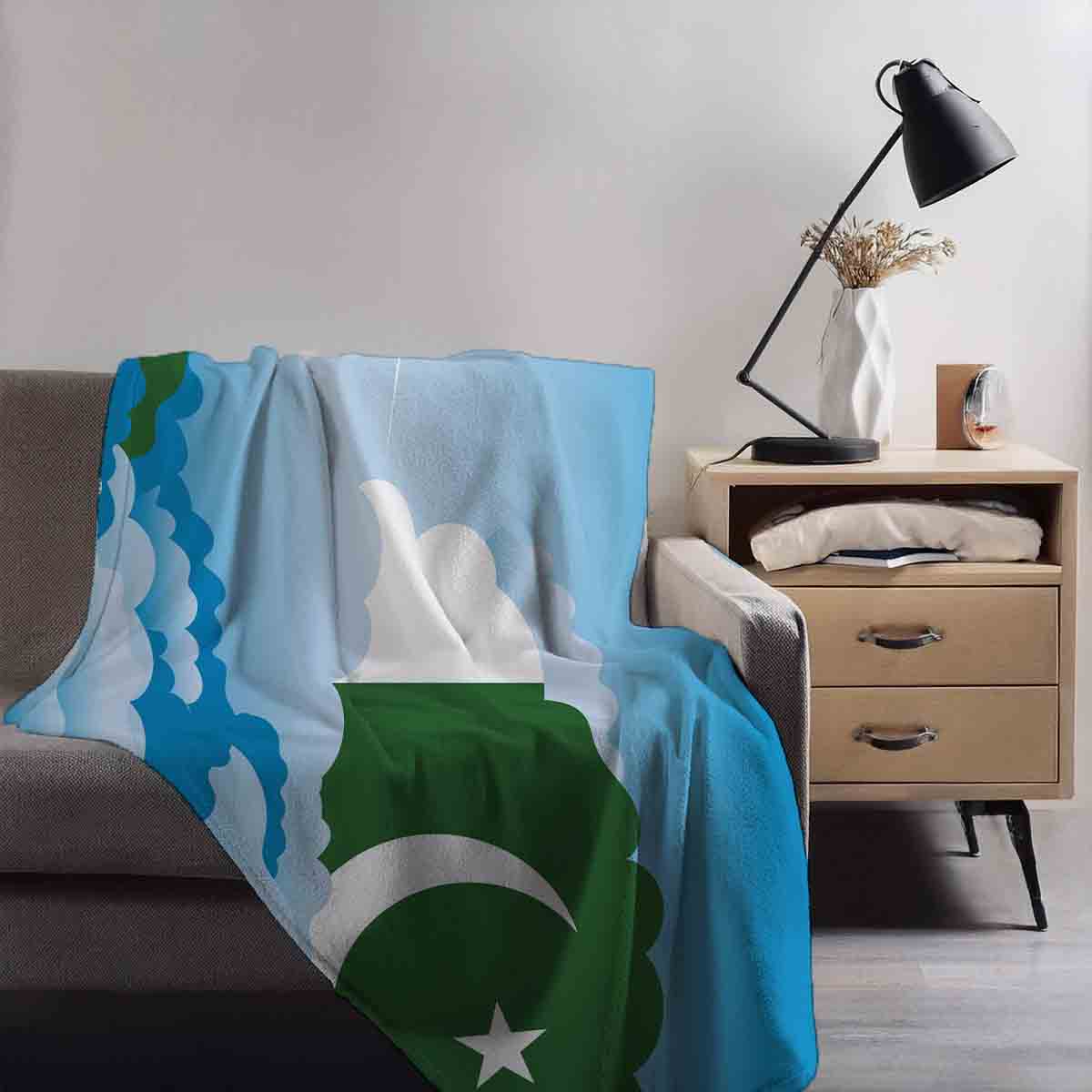 Pakistan Day Clouds Blanket Throw