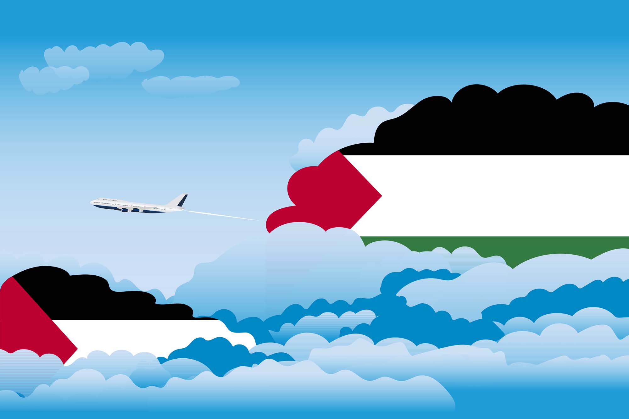 Palestine Day Clouds Blanket Throw image 2