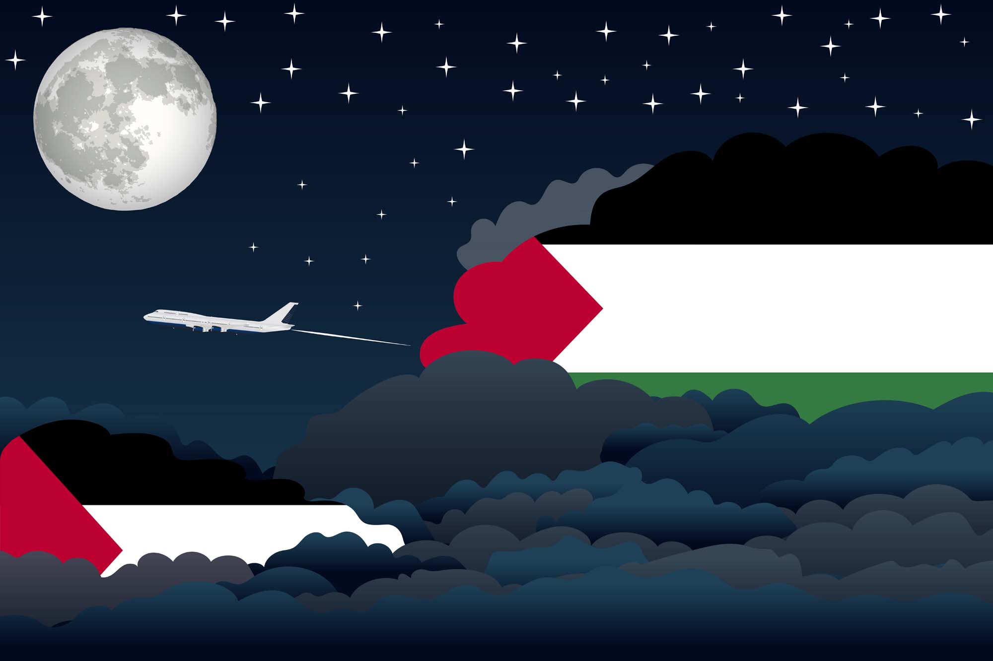 Palestine Night Clouds Blanket Throw image 2