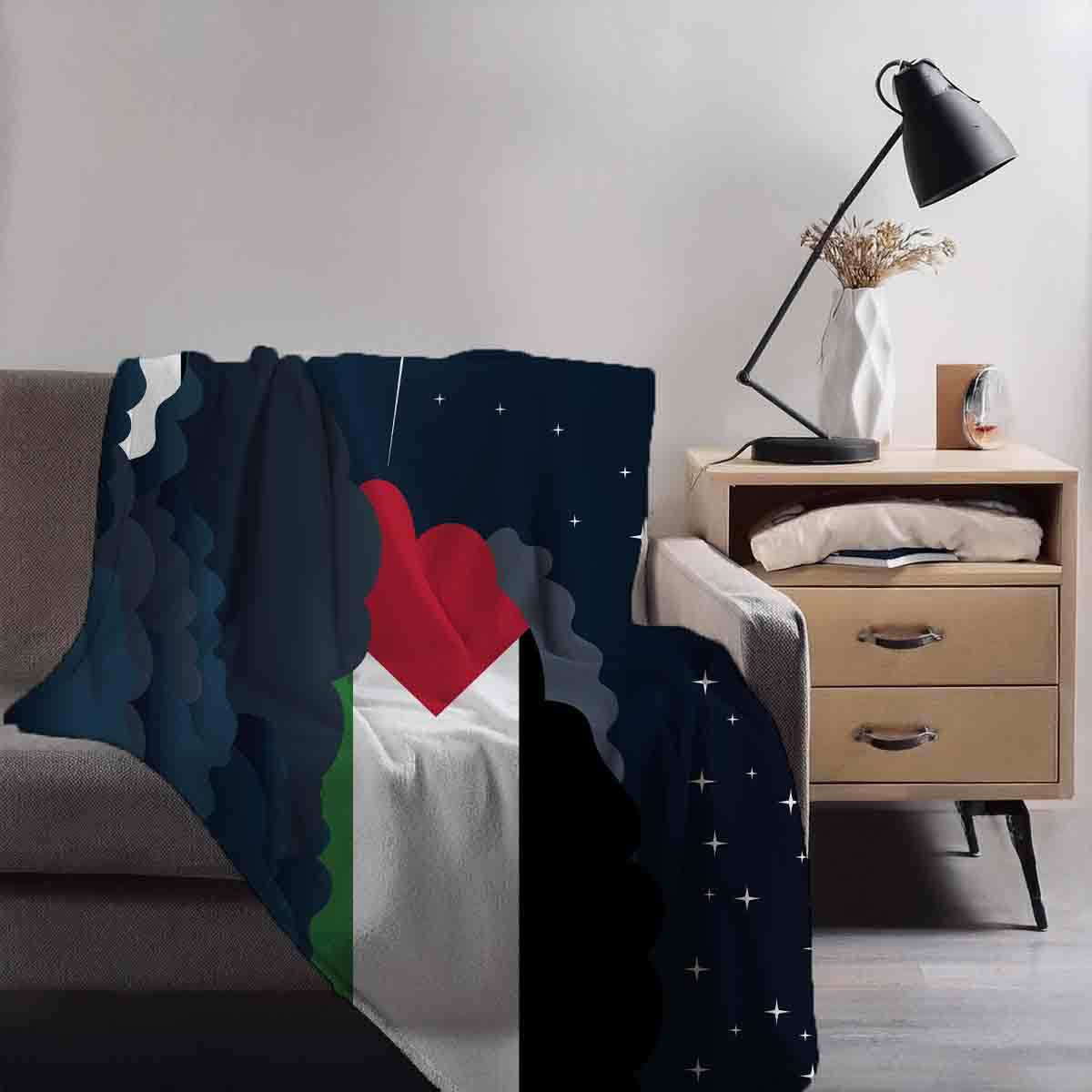 Palestine Night Clouds Blanket Throw