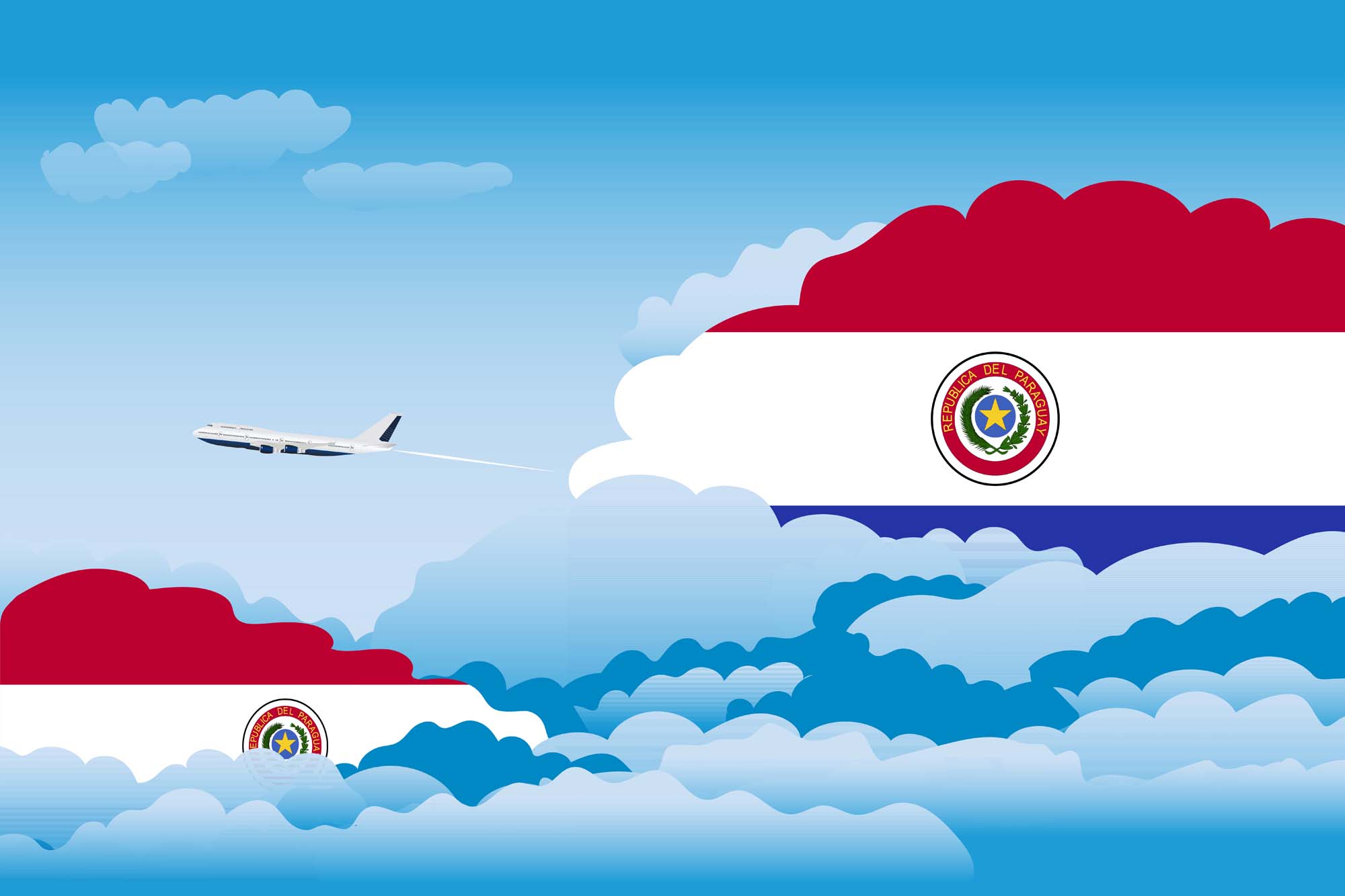 Paraguay Day Clouds Blanket Throw image 2