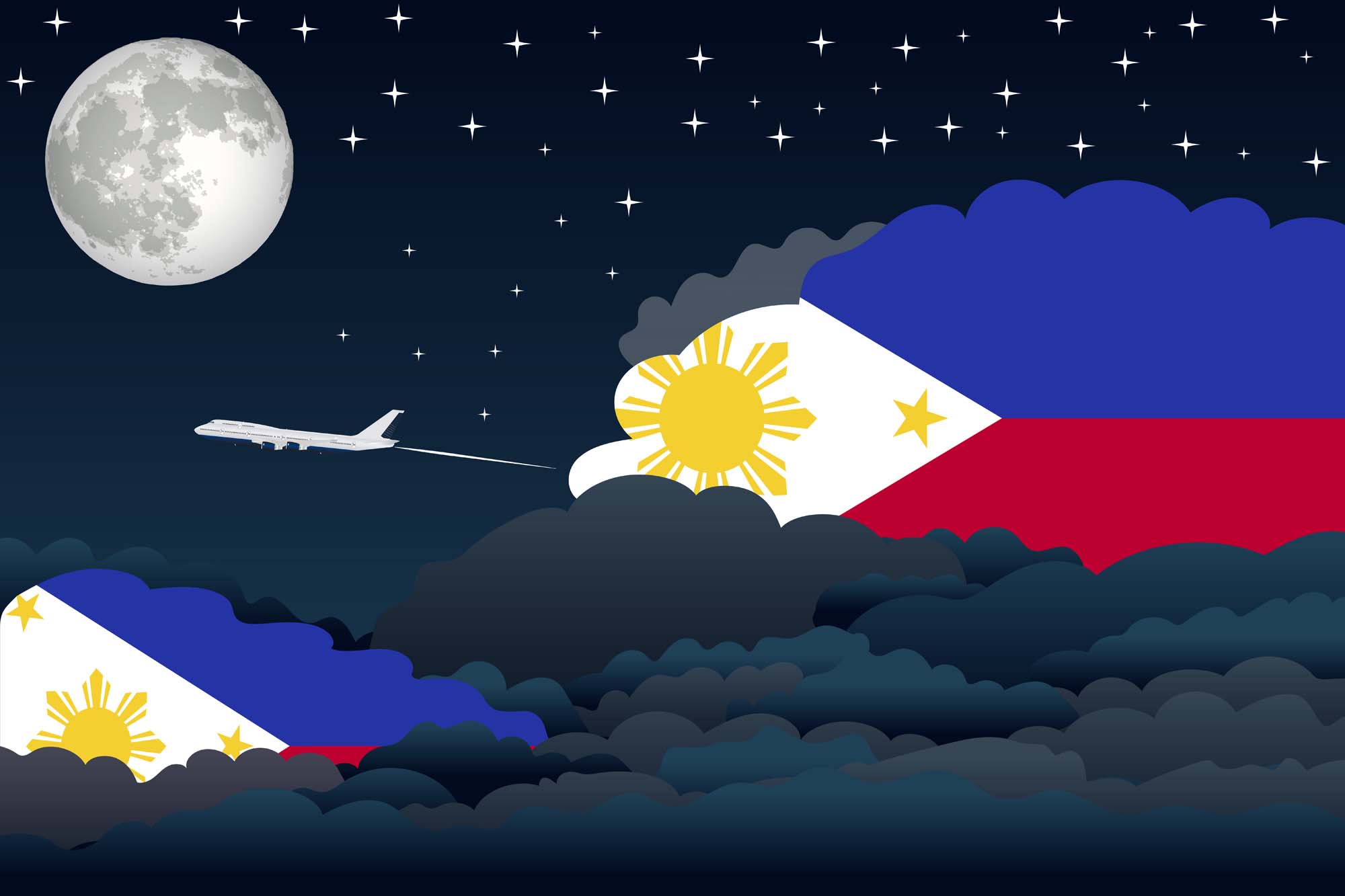 Philippines Night Clouds Blanket Throw image 2