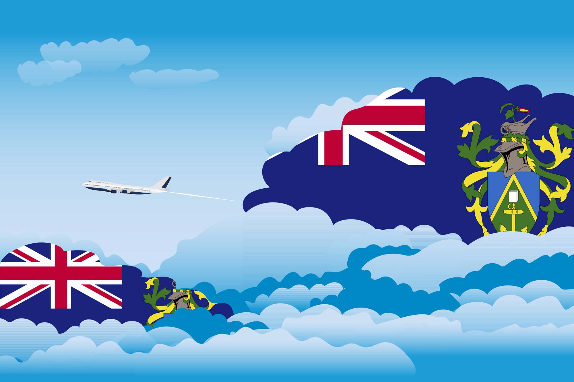 Pitcairn Islands Day Clouds Blanket Throw image 2