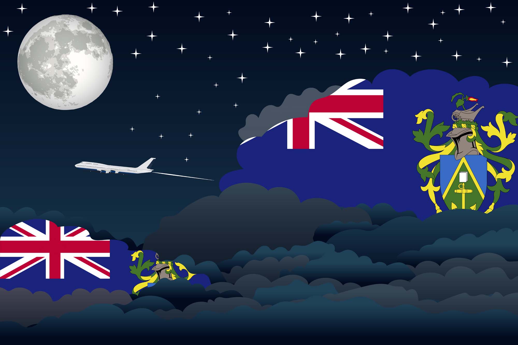 Pitcairn Islands Night Clouds Blanket Throw image 2
