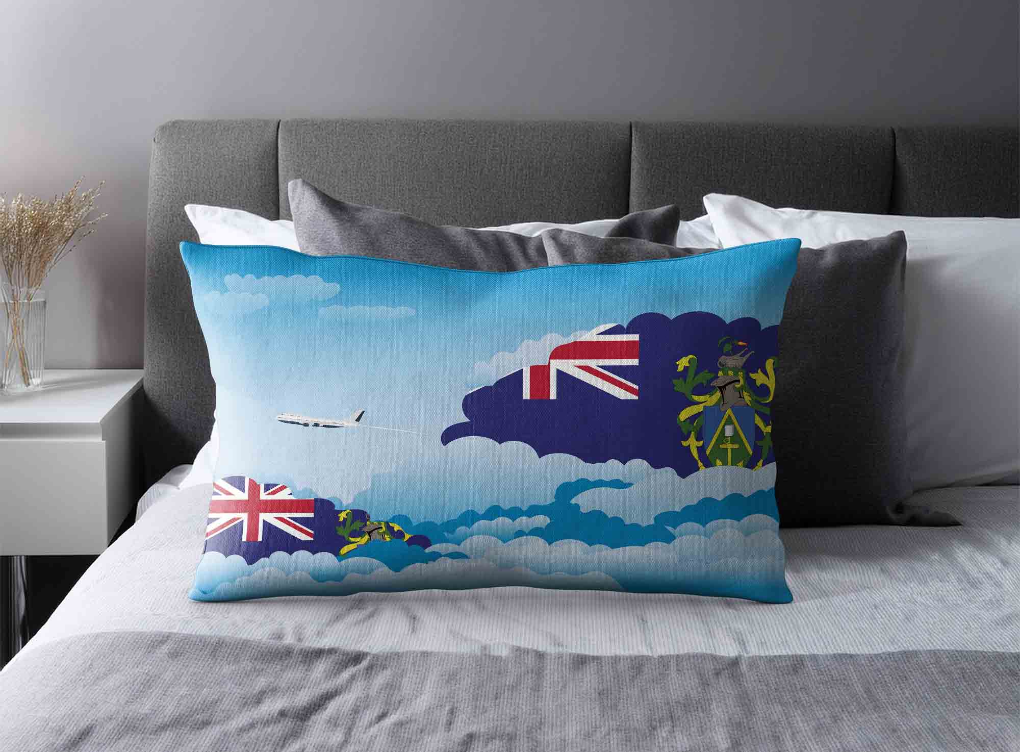 Pitcairn Islands World Airplane Day Clouds Square & Rectangle Pillow Cases | Aviation Sky Travel Decorative Throw Pillow Covers image 2