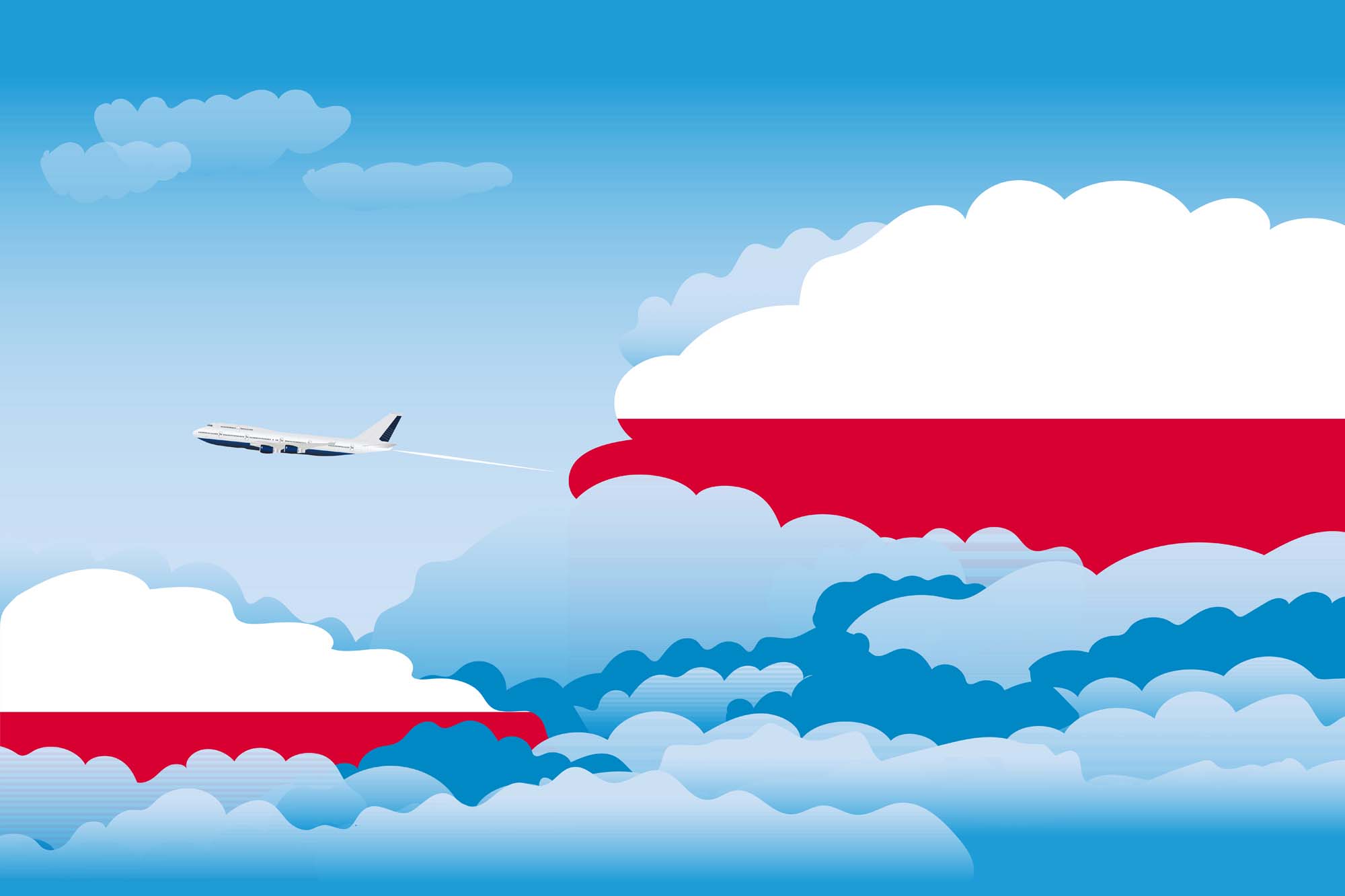 Poland Day Clouds Blanket Throw image 2