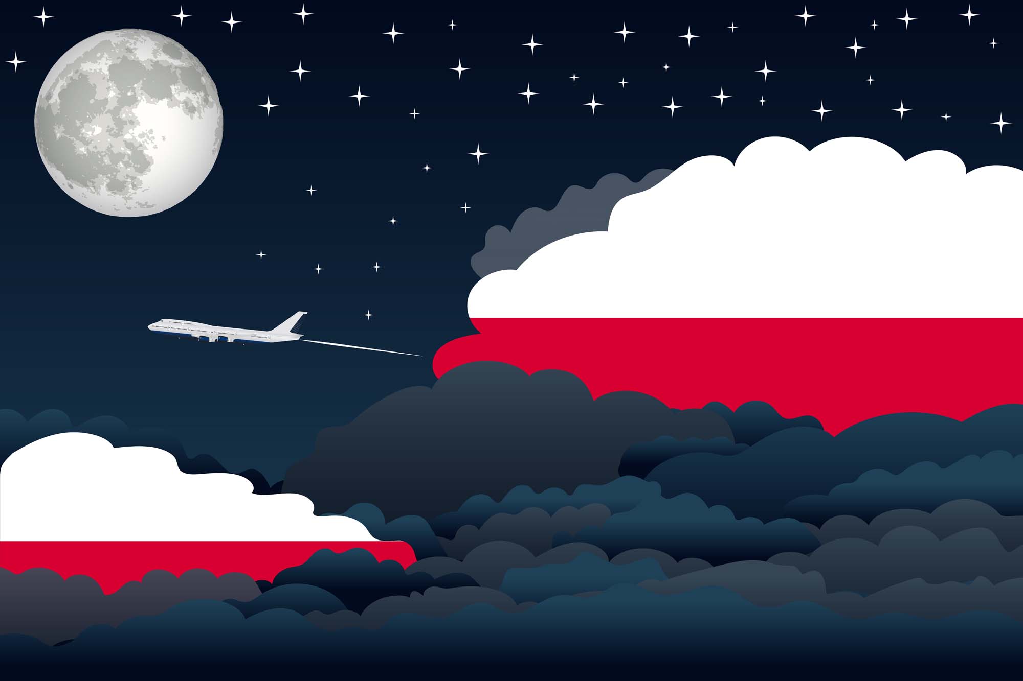 Poland Night Clouds Blanket Throw image 2