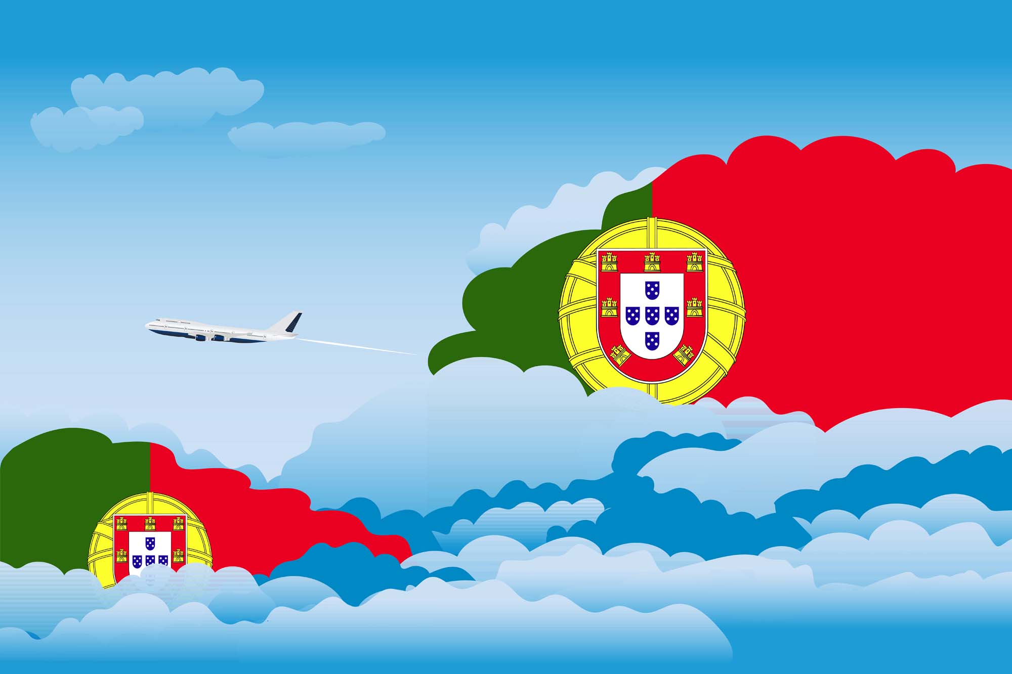 Portugal Day Clouds Blanket Throw image 2