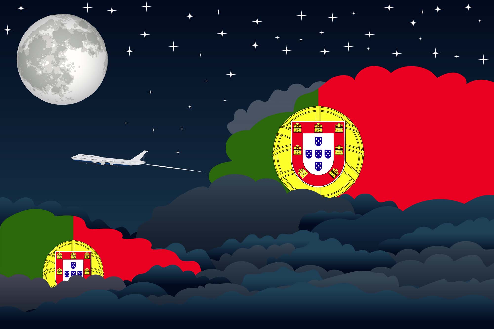 Portugal Night Clouds Blanket Throw image 2