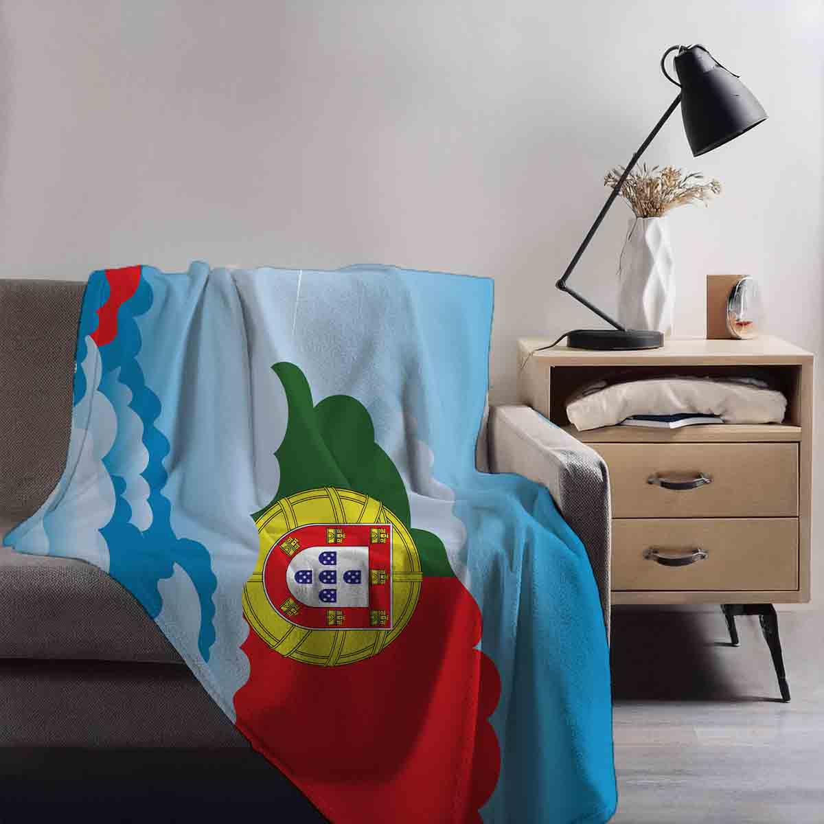 Portugal Day Clouds Blanket Throw