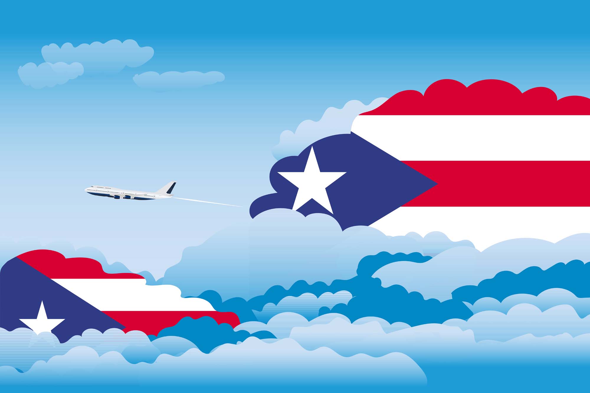 Puerto Rico Day Clouds Blanket Throw image 2