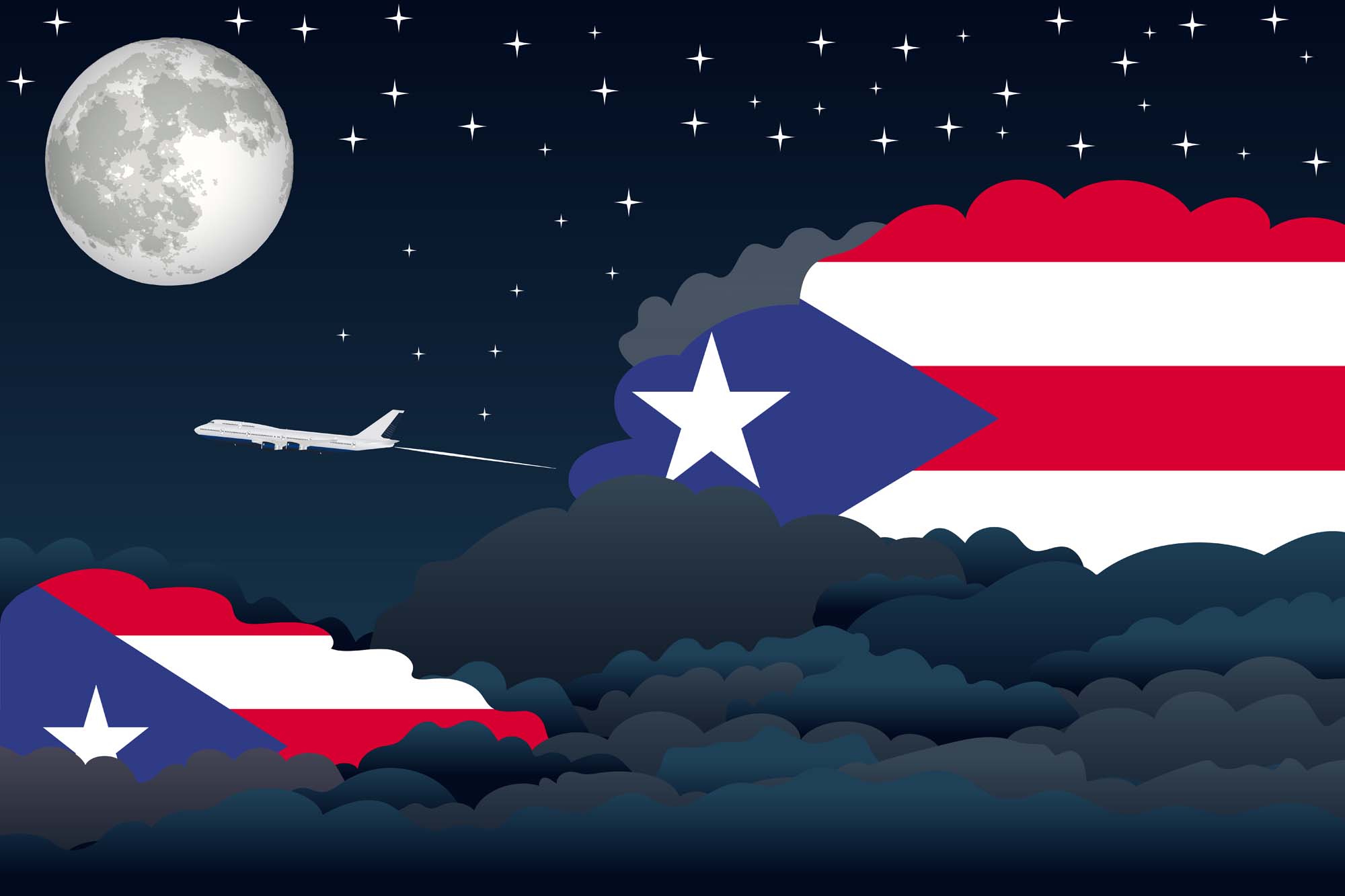 Puerto Rico Night Clouds Blanket Throw image 2