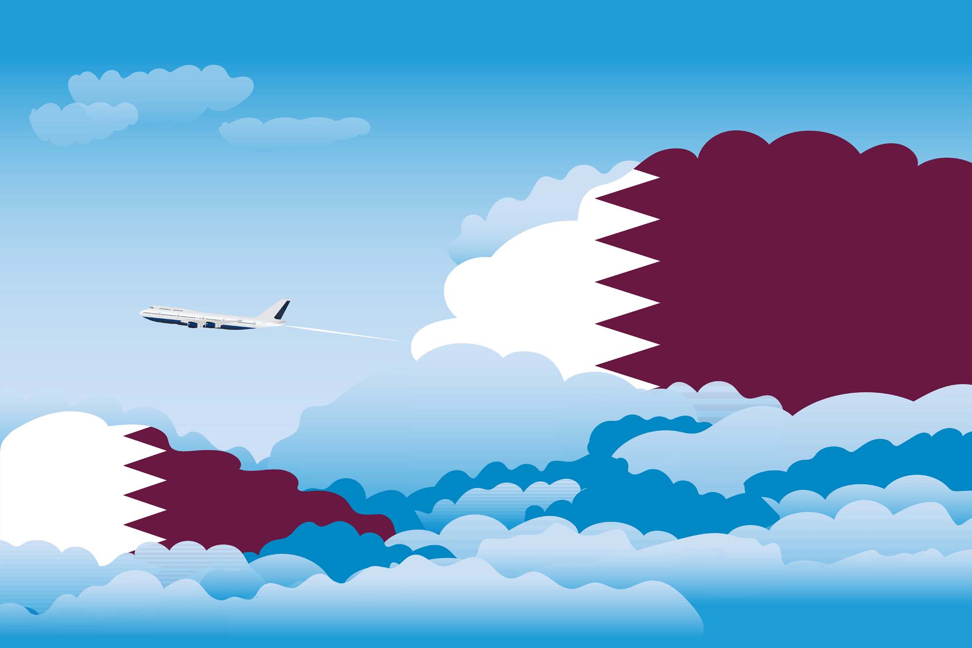 Qatar Day Clouds Blanket Throw image 2
