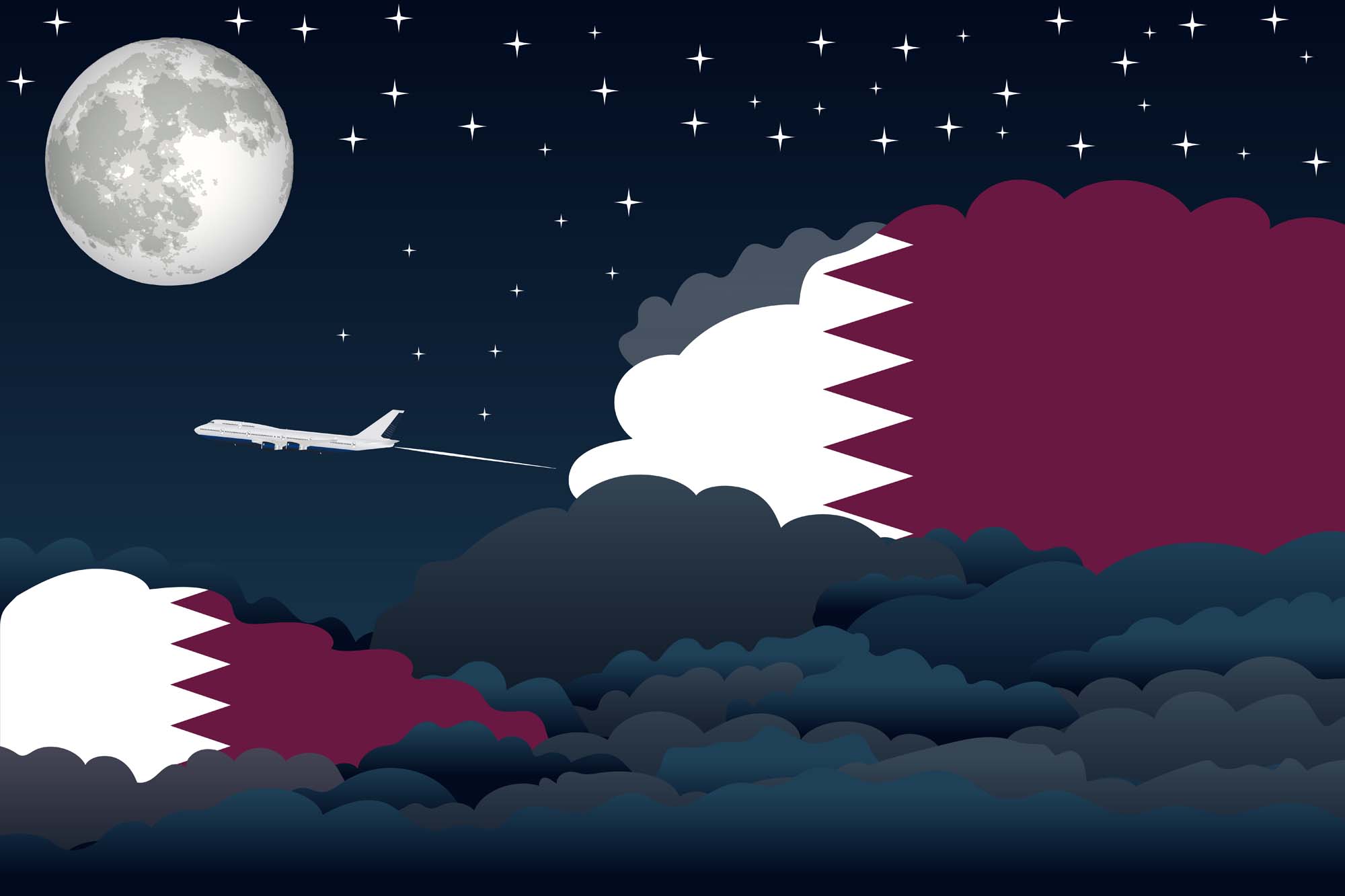 Qatar Night Clouds Blanket Throw image 2