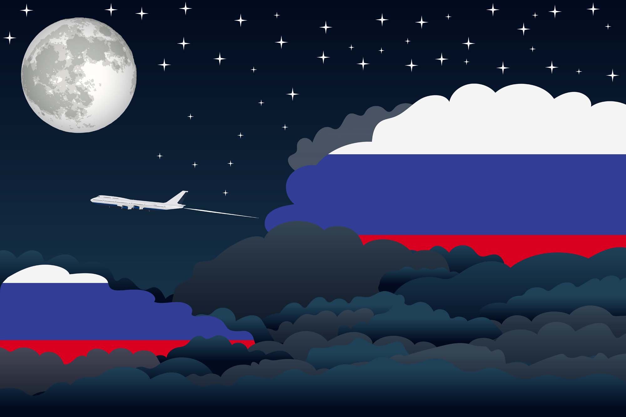 Russia Night Clouds Blanket Throw image 2