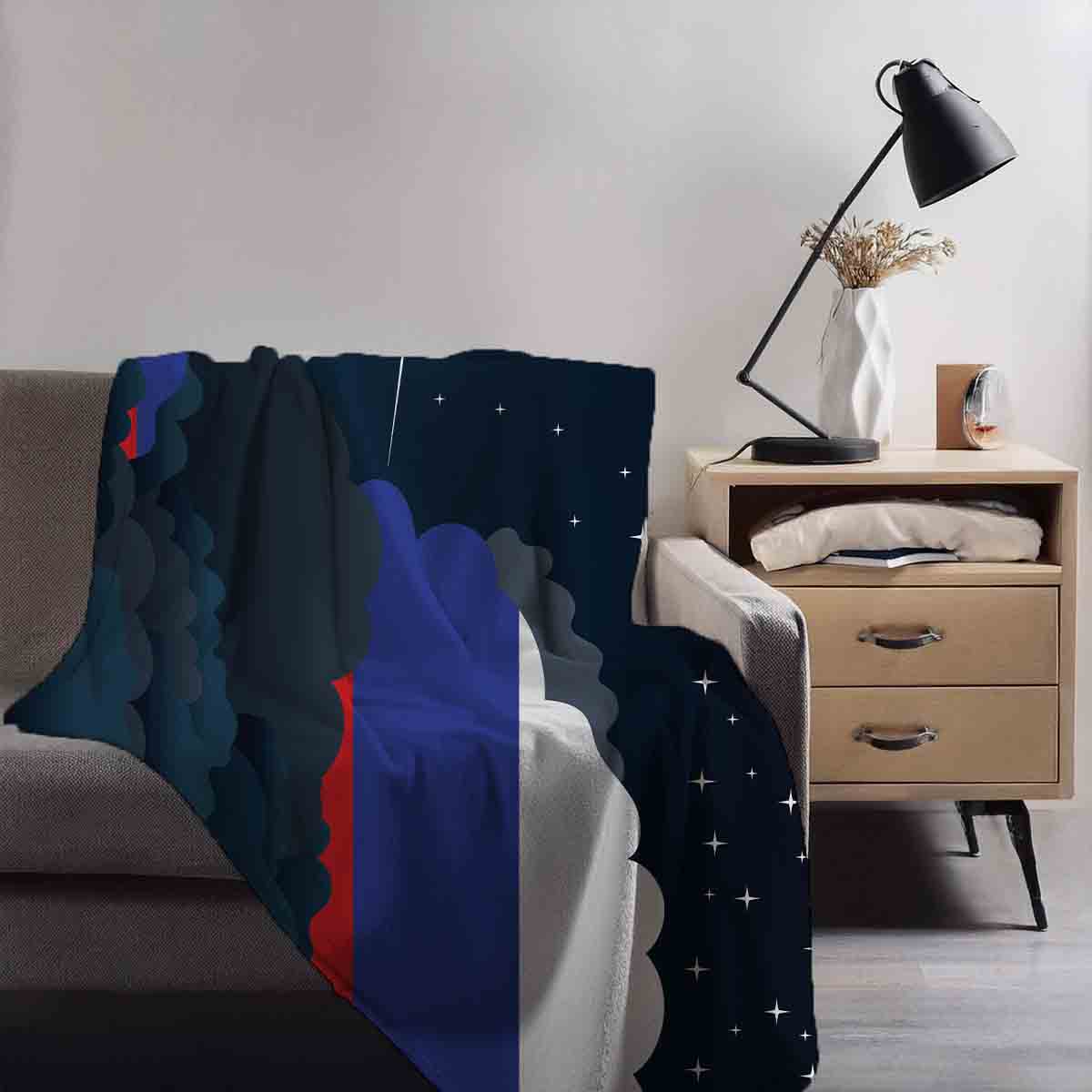 Russia Night Clouds Blanket Throw