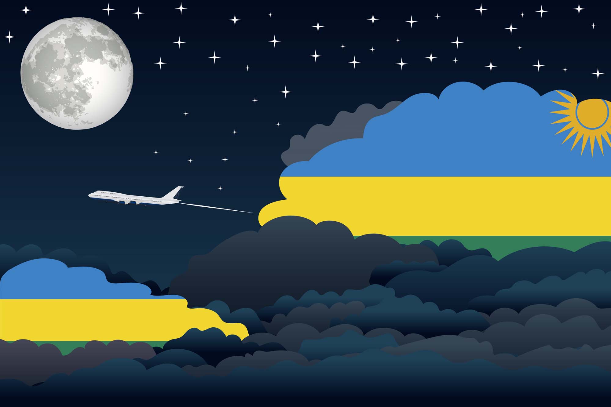 Rwanda Night Clouds Blanket Throw image 2