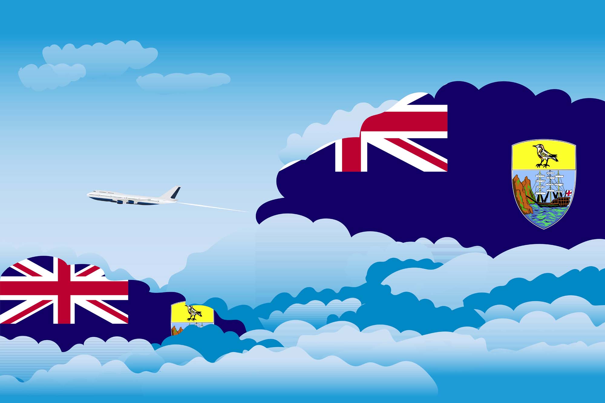 Saint Helena Day Clouds Blanket Throw image 2
