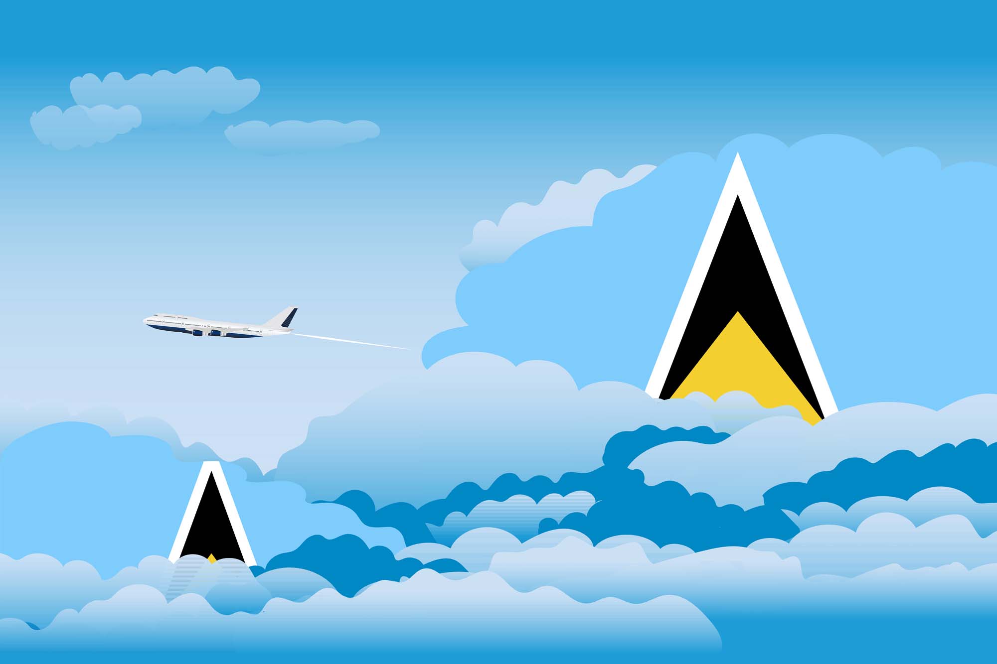 Saint Lucia Day Clouds Blanket Throw image 2
