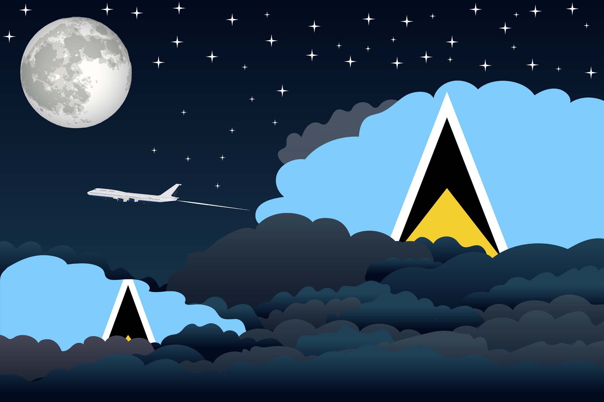 Saint Lucia Night Clouds Blanket Throw image 2