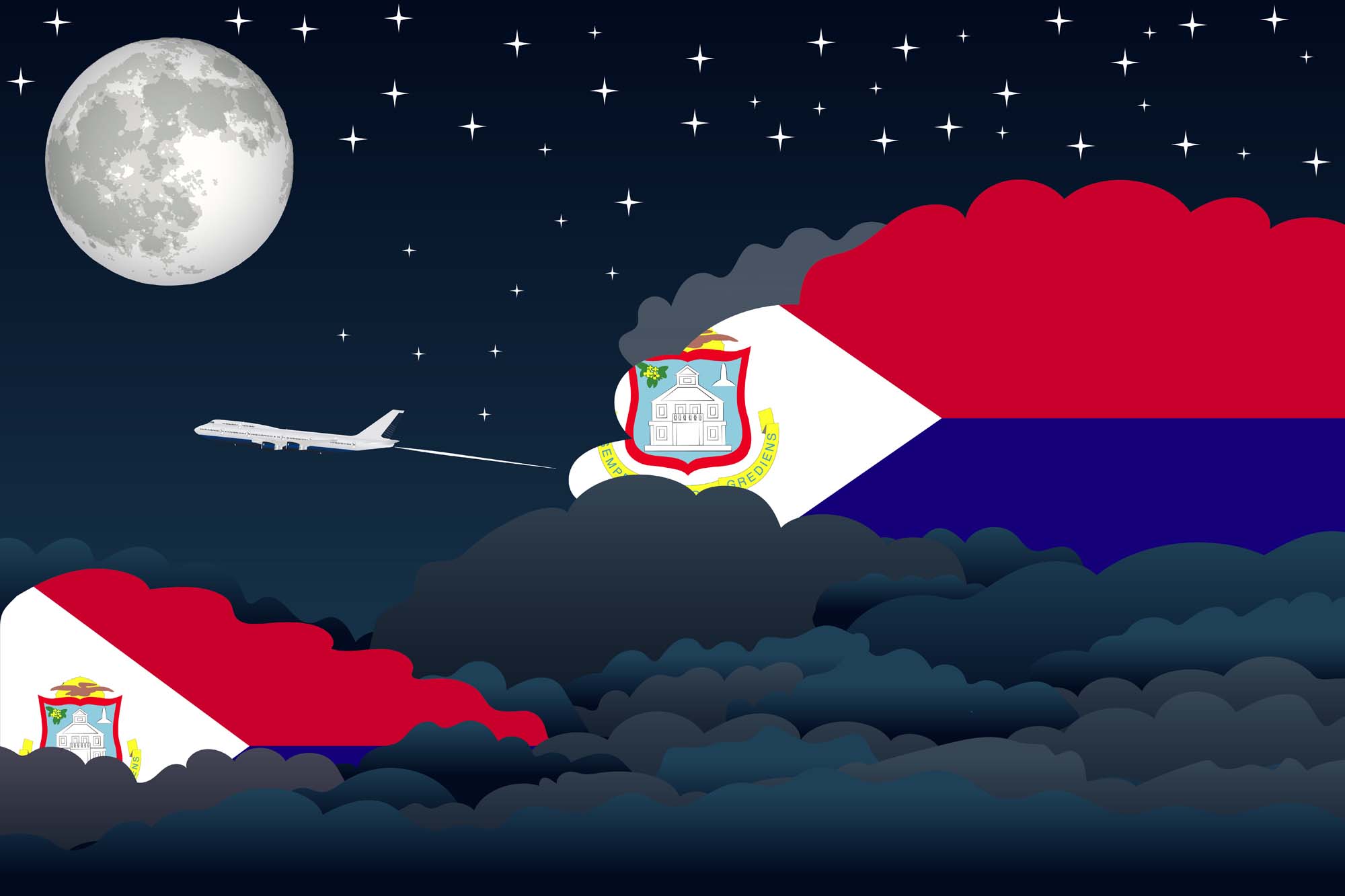 Saint Martin Night Clouds Blanket Throw image 2
