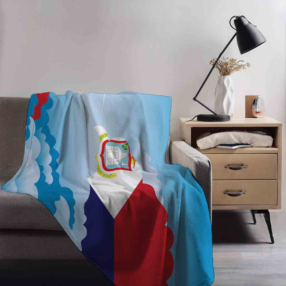 Saint Martin Day Clouds Blanket Throw