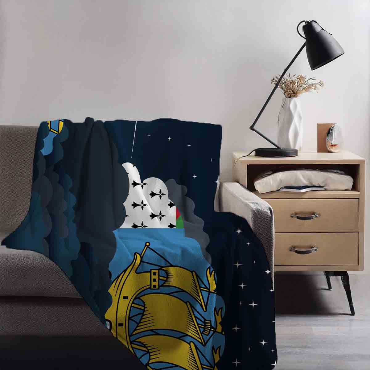 Saint Pierre Case and Miquelon Night Clouds Blanket Throw