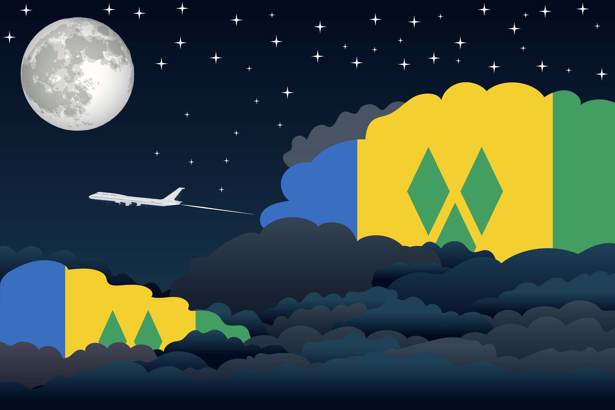 Saint Vincent Case and the Grenadines Night Clouds Blanket Throw image 2