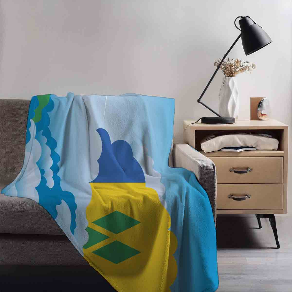 Saint Vincent Case and the Grenadines Day Clouds Blanket Throw