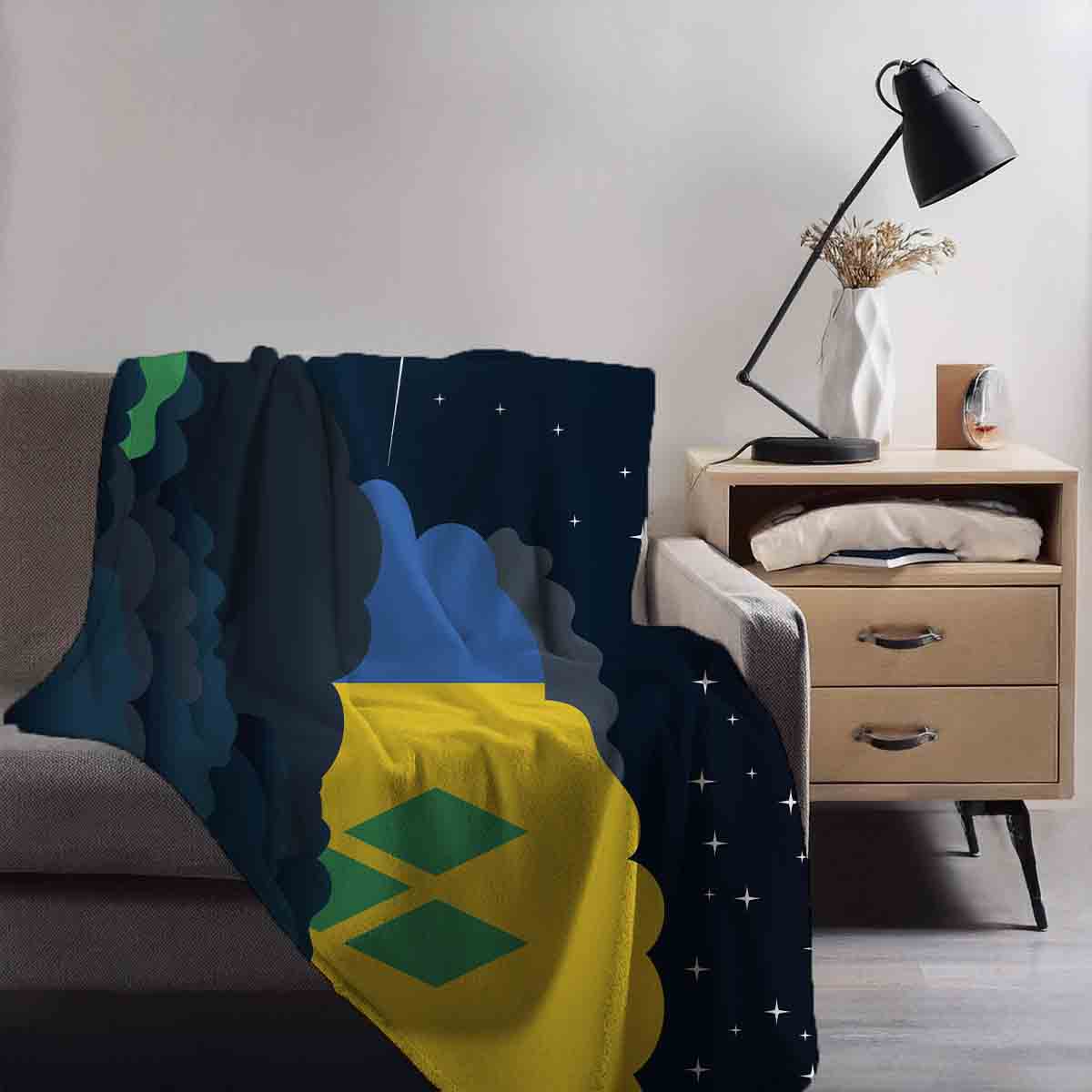 Saint Vincent Case and the Grenadines Night Clouds Blanket Throw
