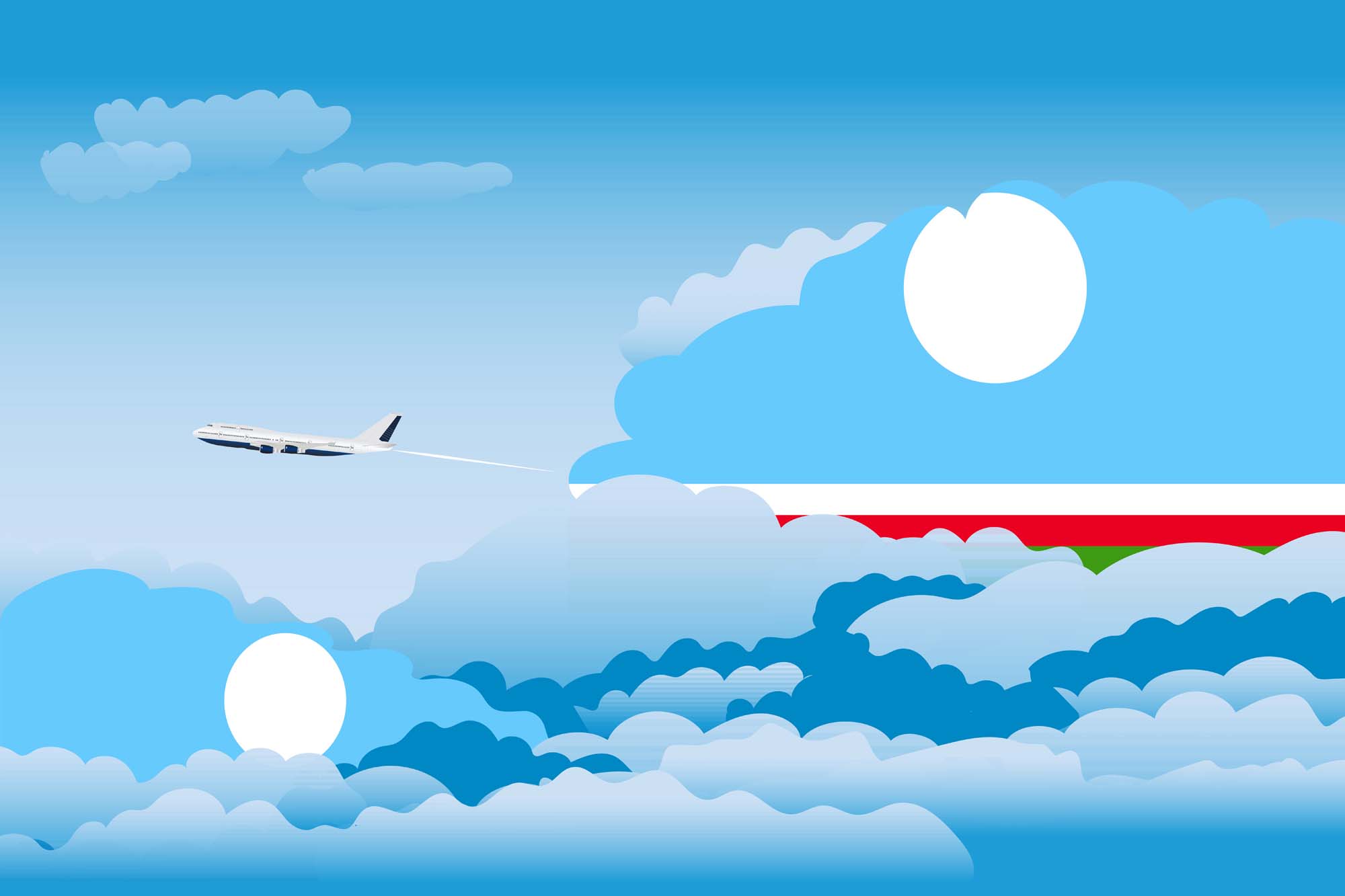 Sakha Republic Day Clouds Blanket Throw image 2