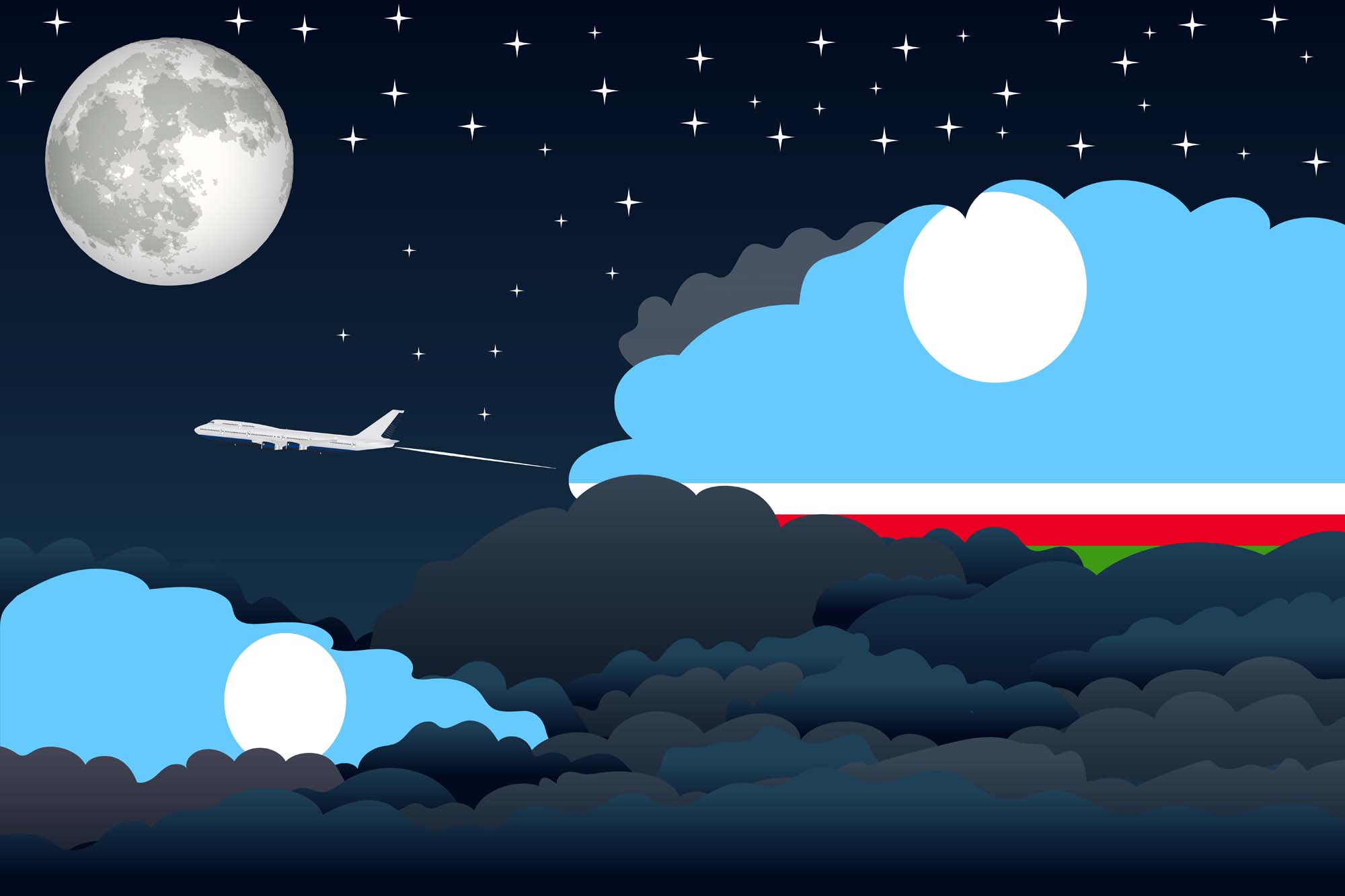 Sakha Republic Night Clouds Blanket Throw image 2
