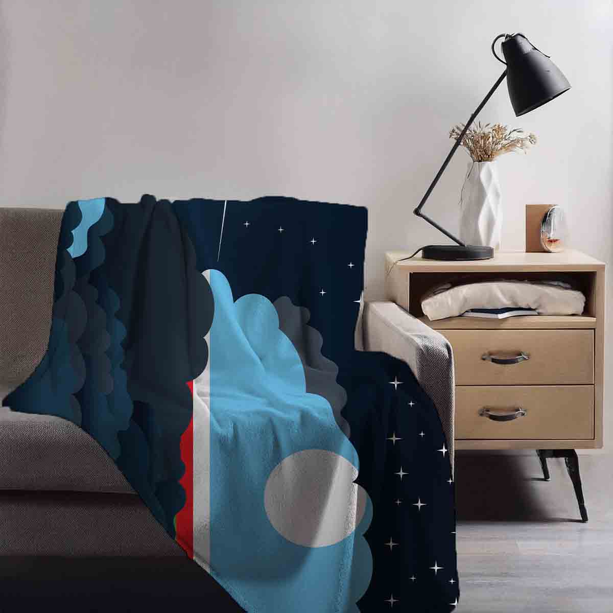 Sakha Republic Night Clouds Blanket Throw