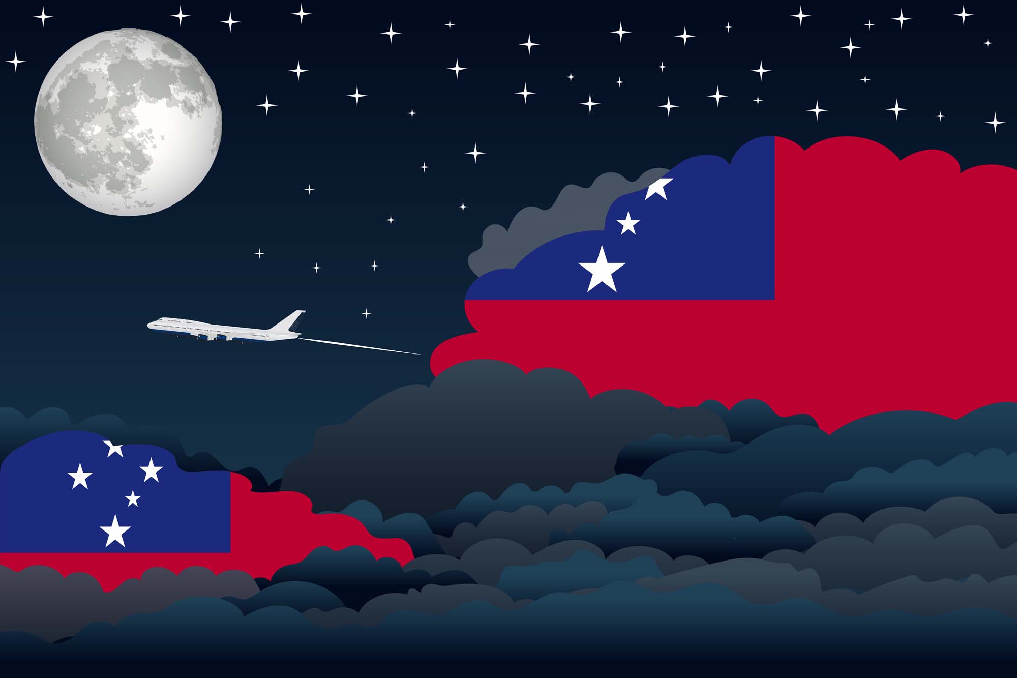 Samoa Night Clouds Blanket Throw image 2