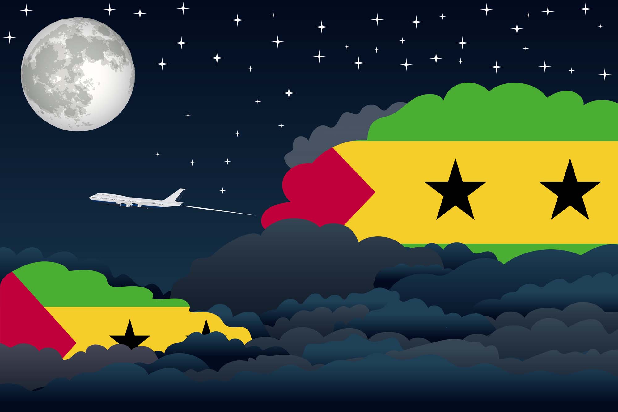 Sao Tome Case and Principe Night Clouds Blanket Throw image 2