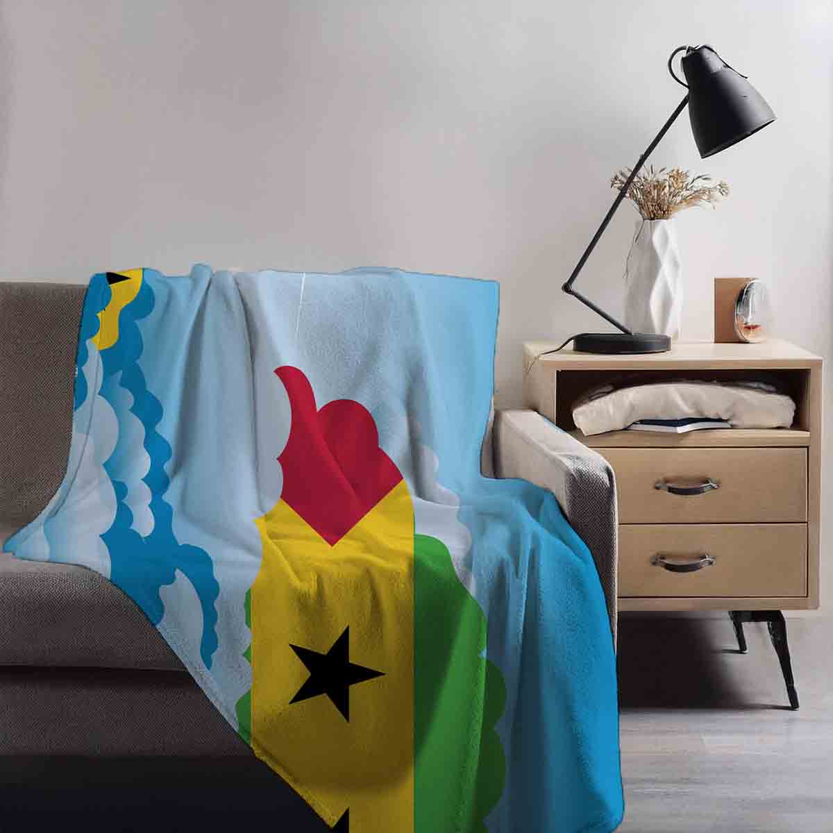 Sao Tome Case and Principe Day Clouds Blanket Throw