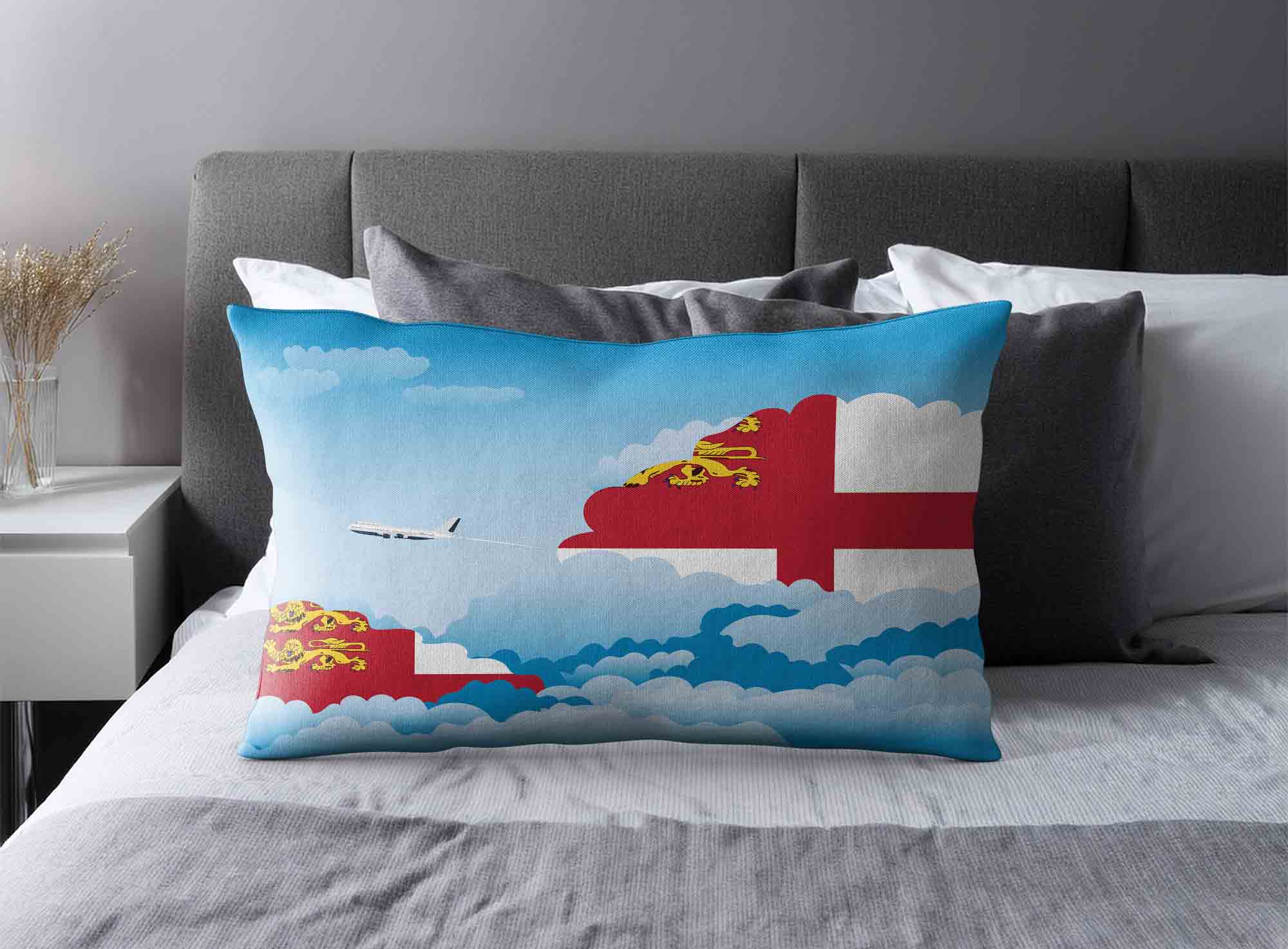 Sark World Airplane Day Clouds Square & Rectangle Pillow Cases | Aviation Sky Travel Decorative Throw Pillow Covers image 2