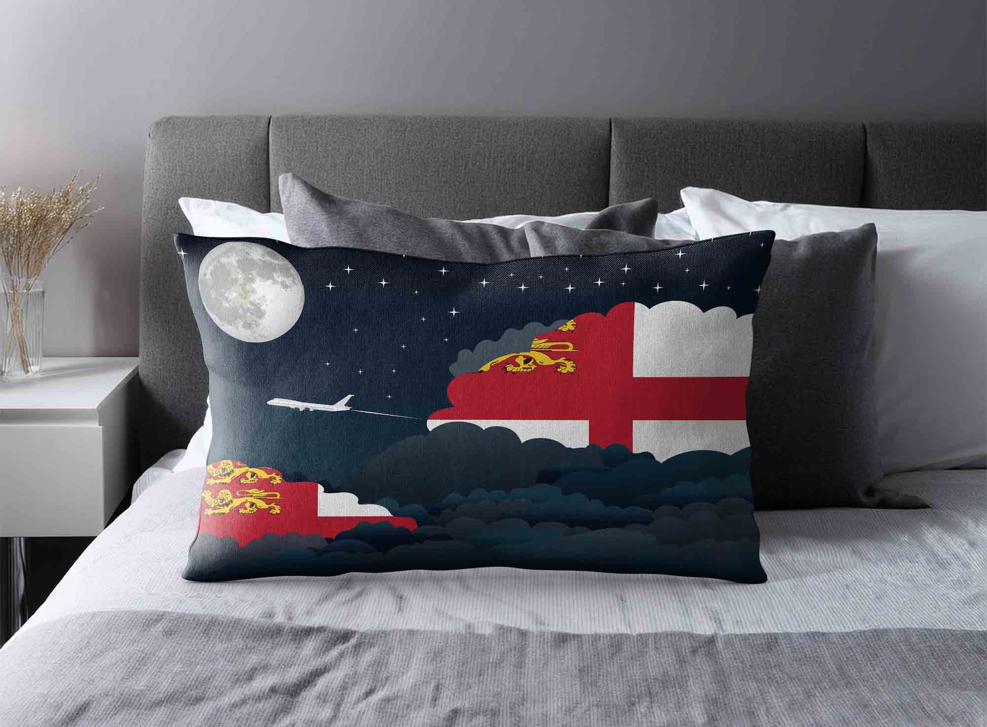 Sark World Airplane Night Clouds Square & Rectangle Pillow Cases | Aviation Night Sky Decorative Throw Pillow Covers image 2