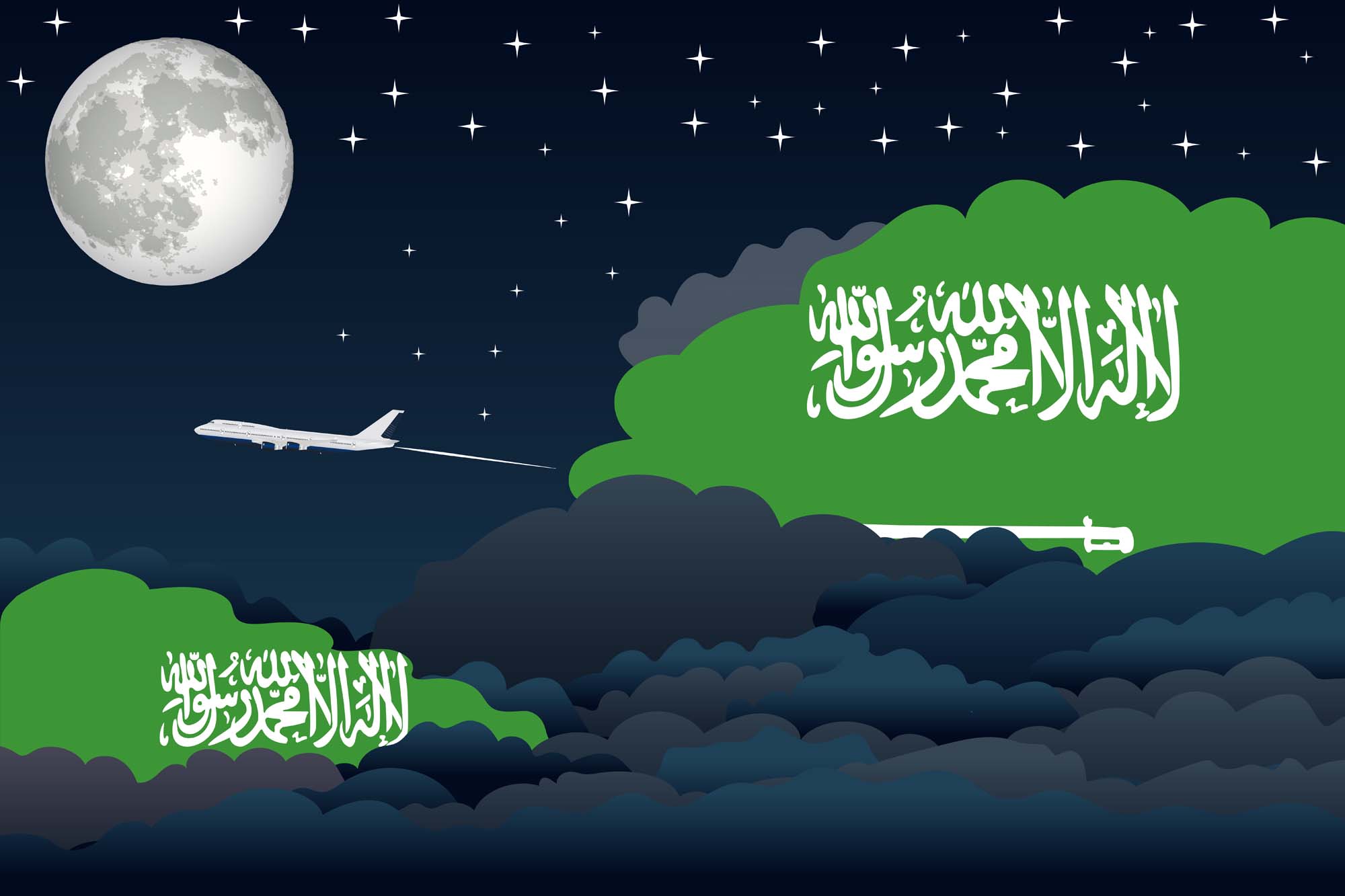 Saudi Arabia Night Clouds Blanket Throw image 2