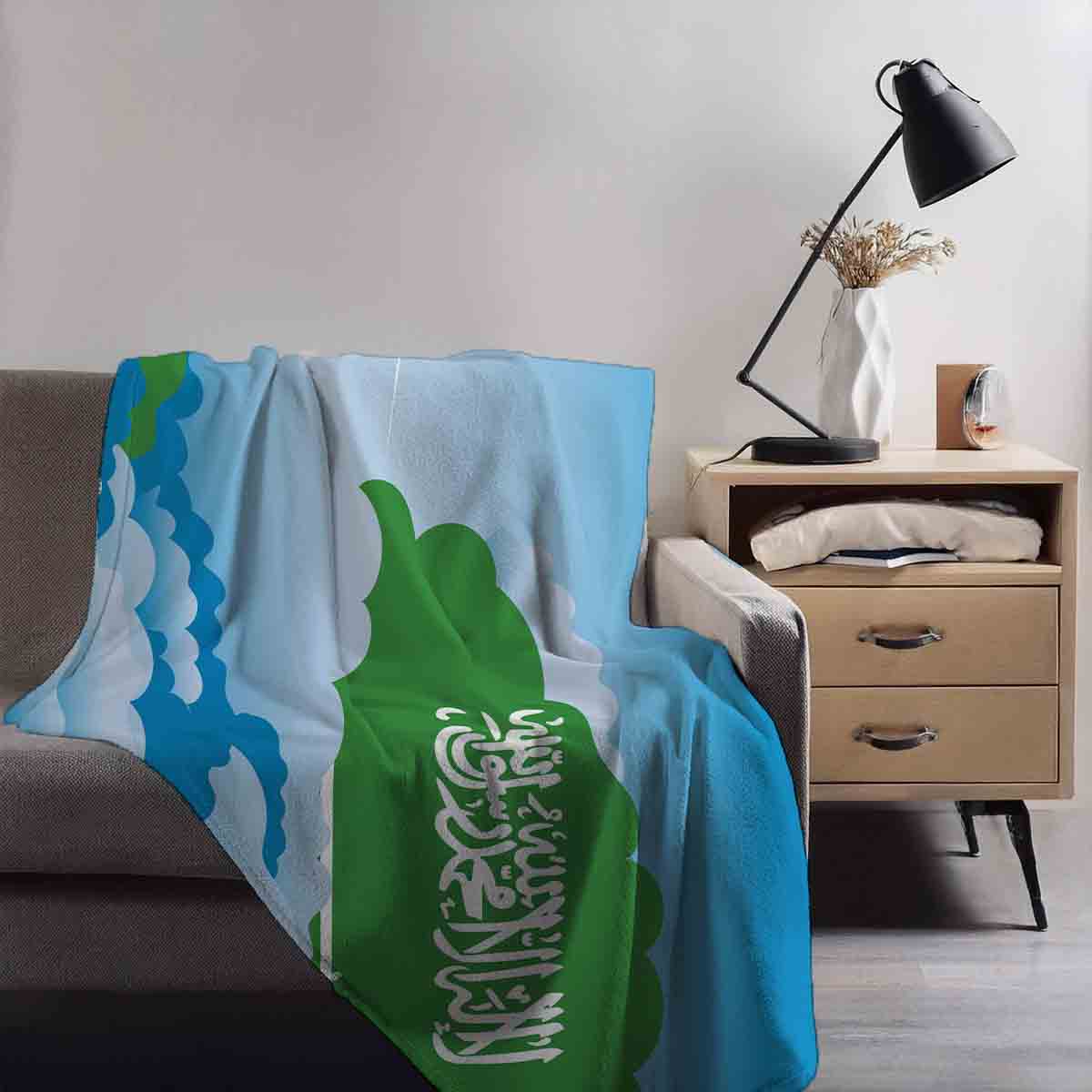 Saudi Arabia Day Clouds Blanket Throw