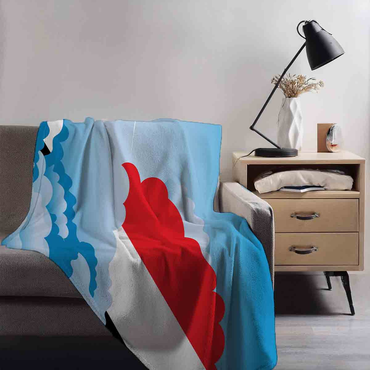 Sealand Principality of Day Clouds Blanket Throw