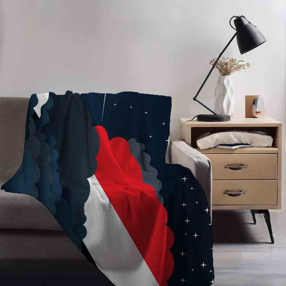 Sealand Principality of Night Clouds Blanket Throw