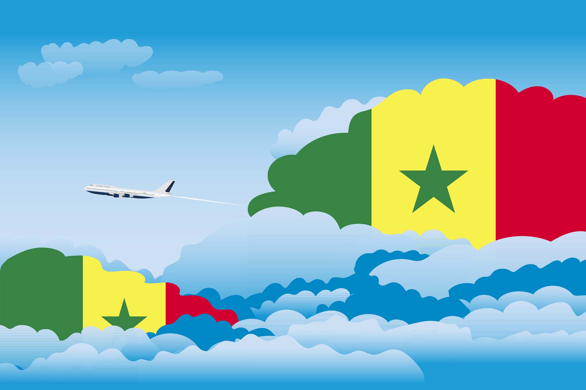 Senegal Day Clouds Blanket Throw image 2