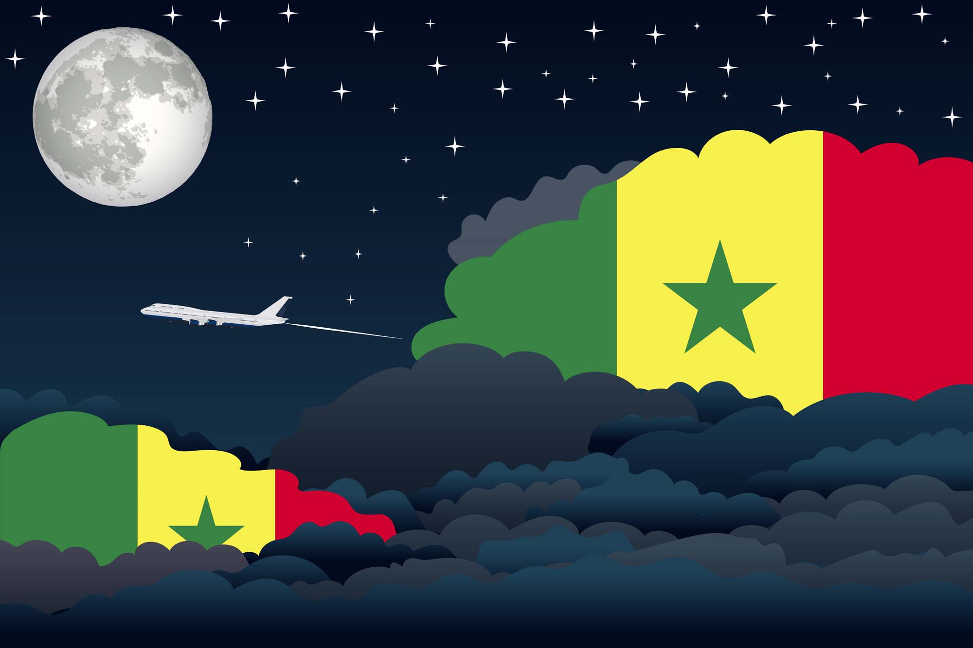 Senegal Night Clouds Blanket Throw image 2