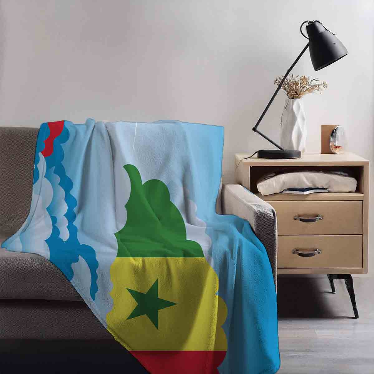 Senegal Day Clouds Blanket Throw