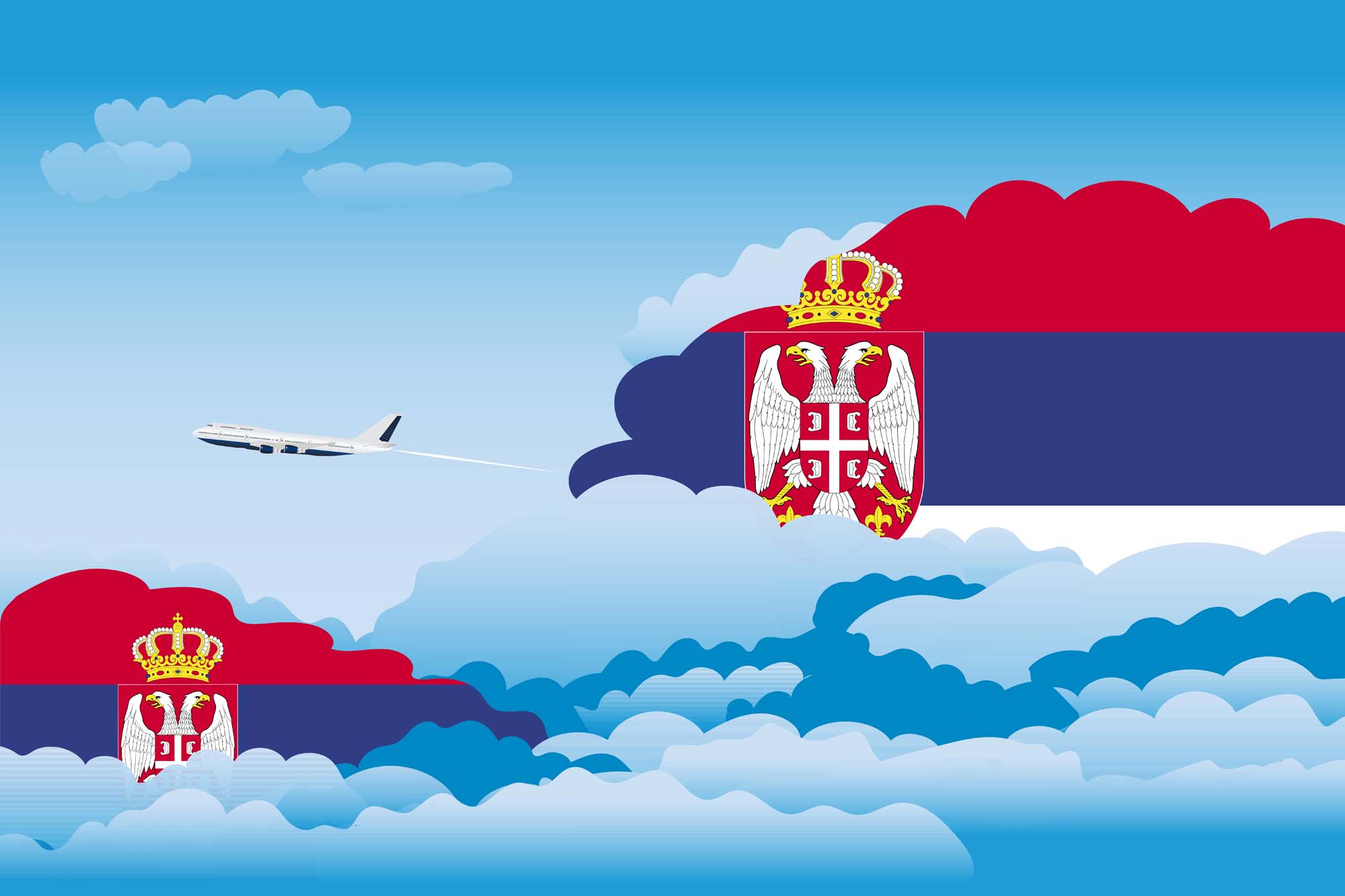 Serbia Day Clouds Blanket Throw image 2