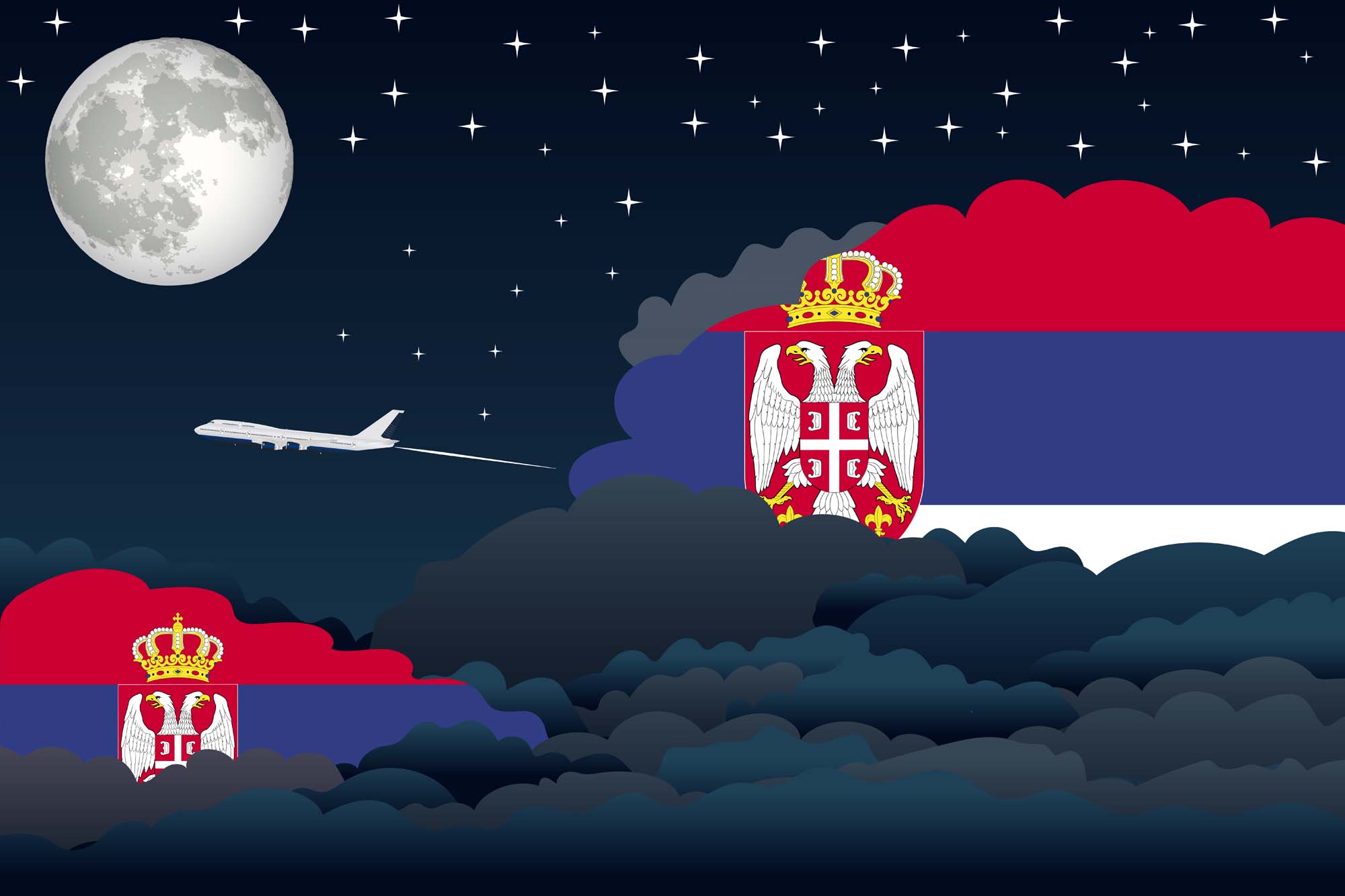 Serbia Night Clouds Blanket Throw image 2