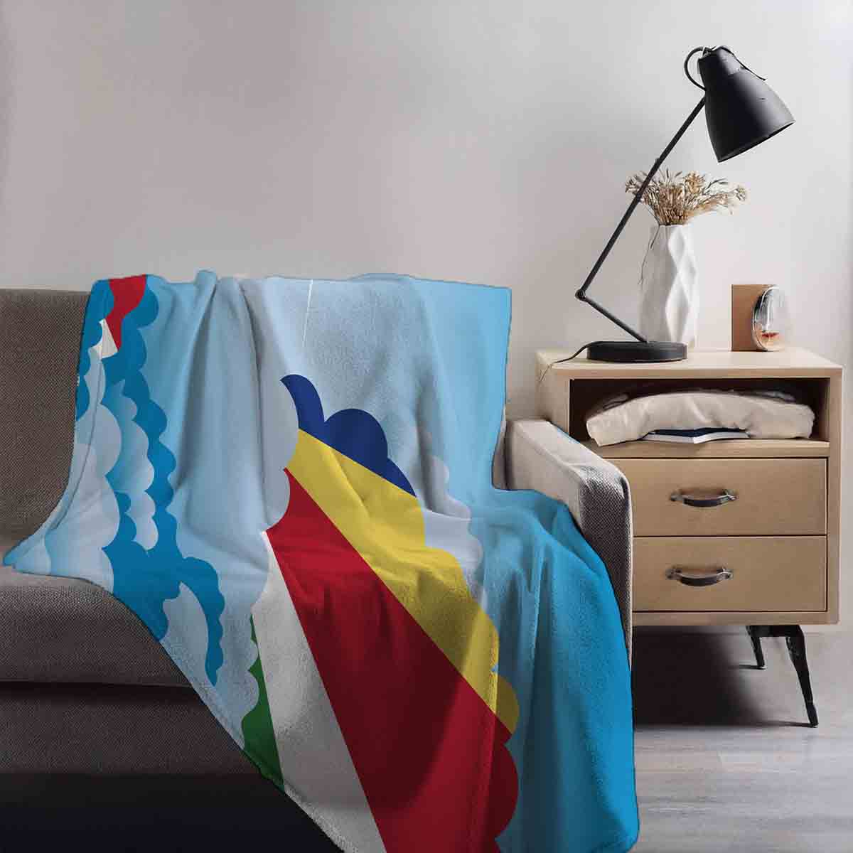 Seychelles Day Clouds Blanket Throw
